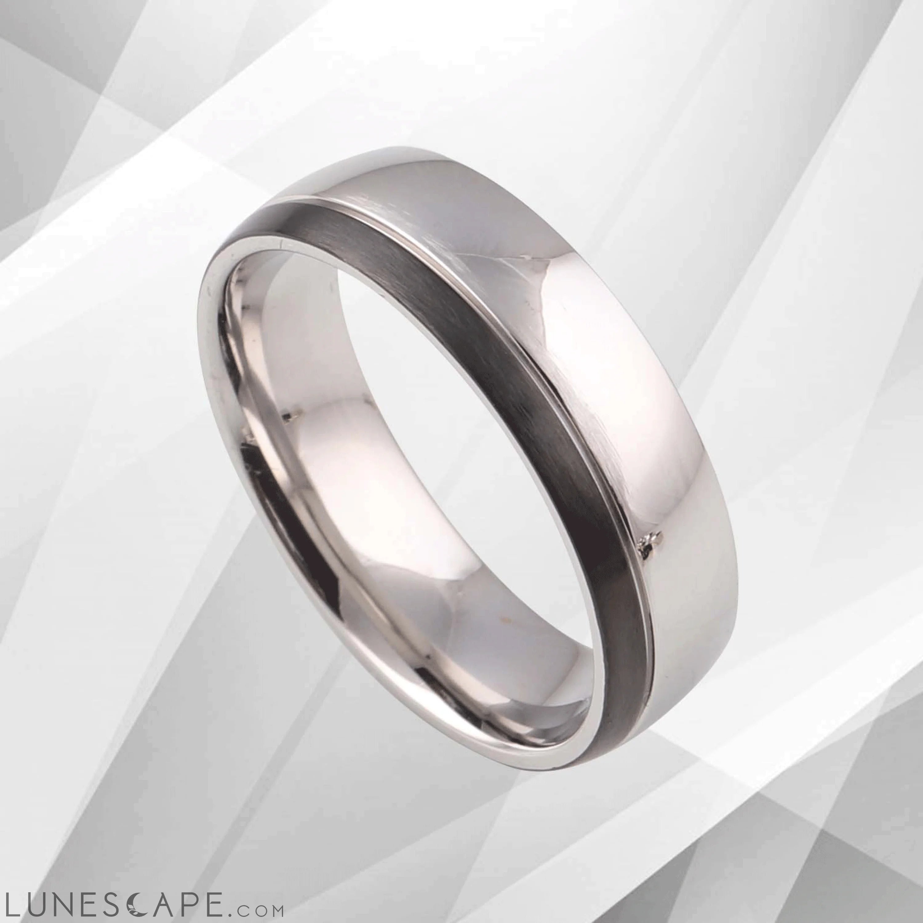 7mm New Boxed Men’s Male Cobalt Wedding Band Ring 18Ct Sparkling White LUNESCAPE