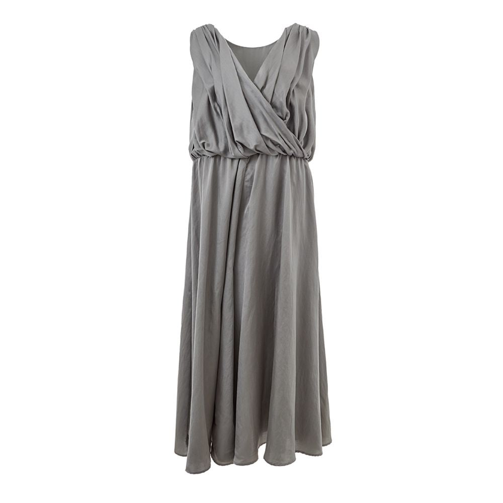 Lardini Gray Silk Sleeveless Wrap Jumpsuit LUNESCAPE