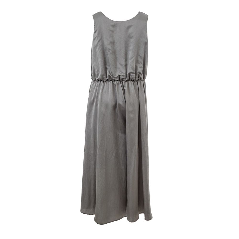 Lardini Gray Silk Sleeveless Wrap Jumpsuit LUNESCAPE