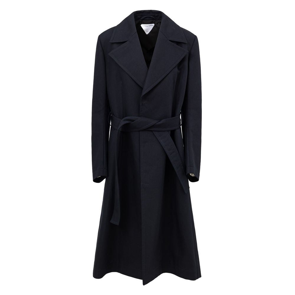 Bottega Veneta Blue Cotton Trench Coat LUNESCAPE