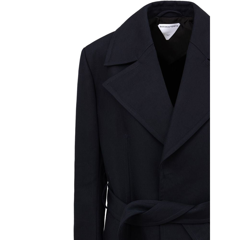 Bottega Veneta Blue Cotton Trench Coat LUNESCAPE