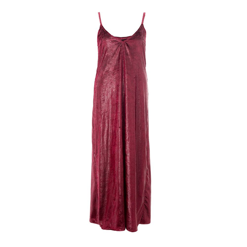 Lardini Bordeaux Velvet Spaghetti Strap Cocktail Midi Dress LUNESCAPE
