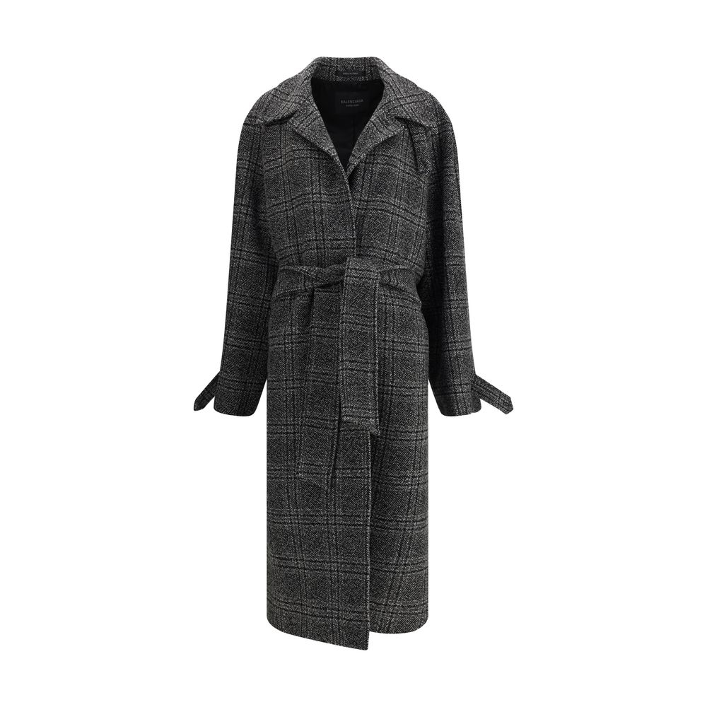 Balenciaga Check long Trench Coat LUNESCAPE