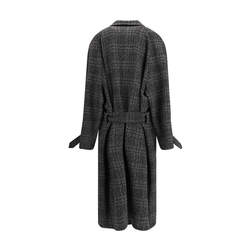 Balenciaga Check long Trench Coat LUNESCAPE