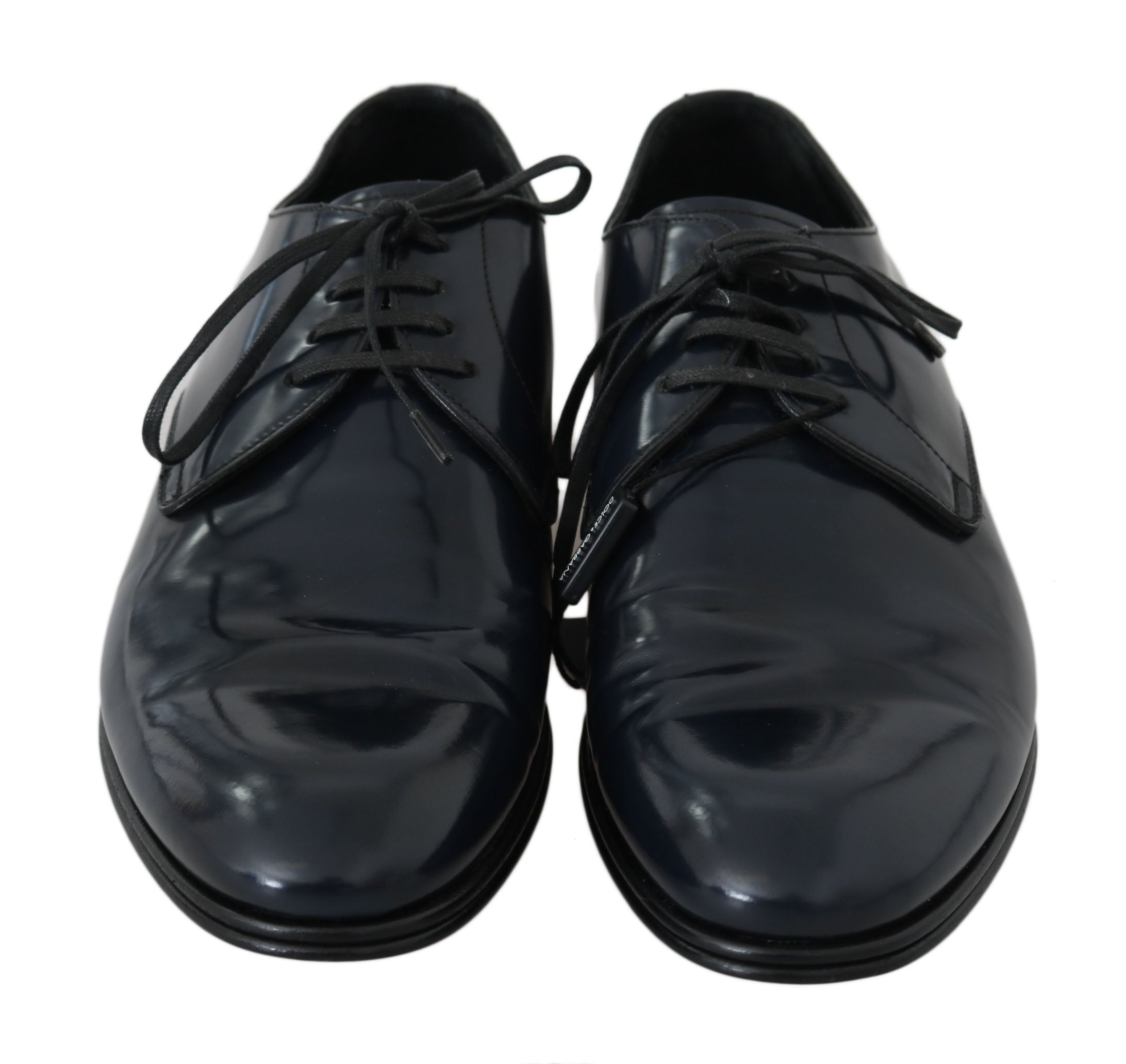 Dolce & Gabbana Blue Leather Dress Derby Formal Mens Shoes LUNESCAPE