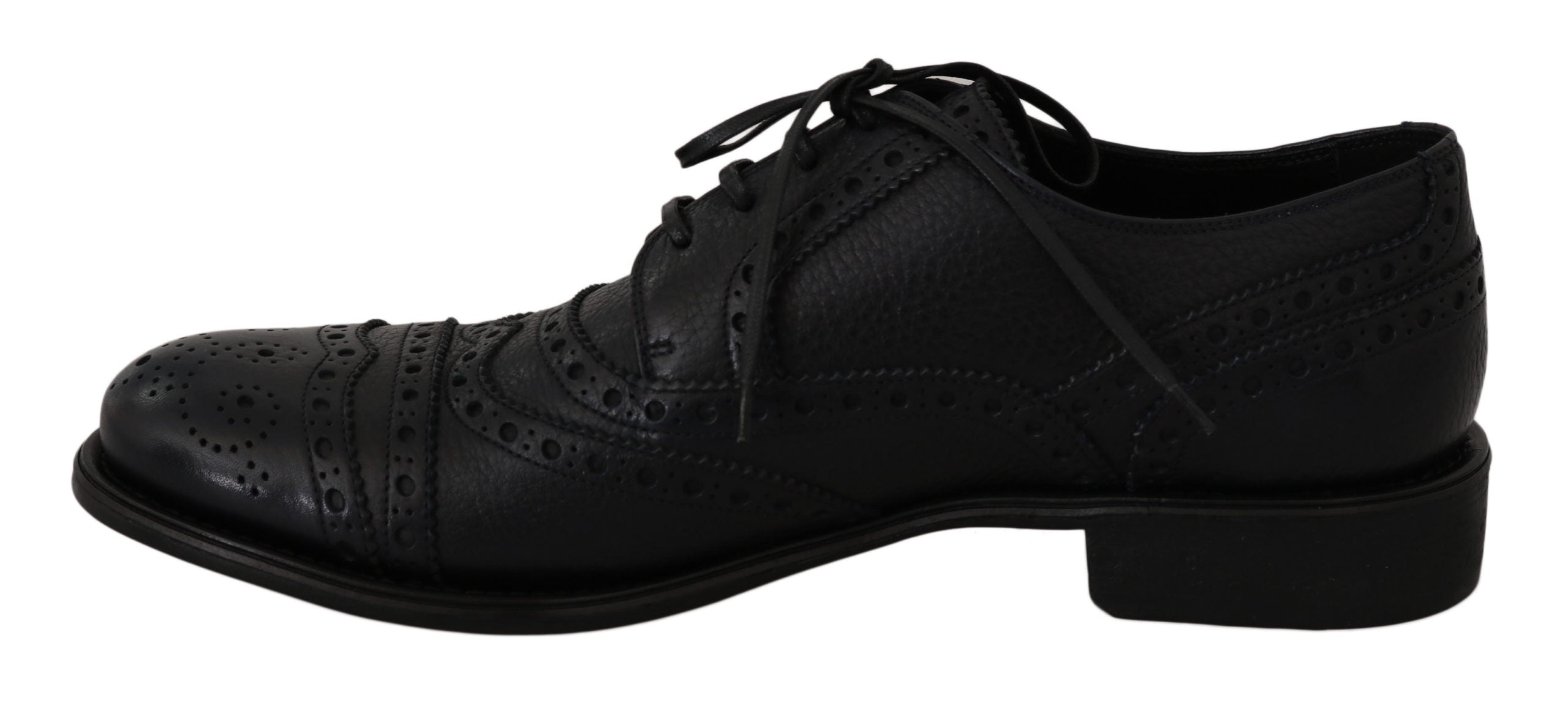 Dolce & Gabbana Blue Leather Wingtip Oxford Dress Shoes LUNESCAPE