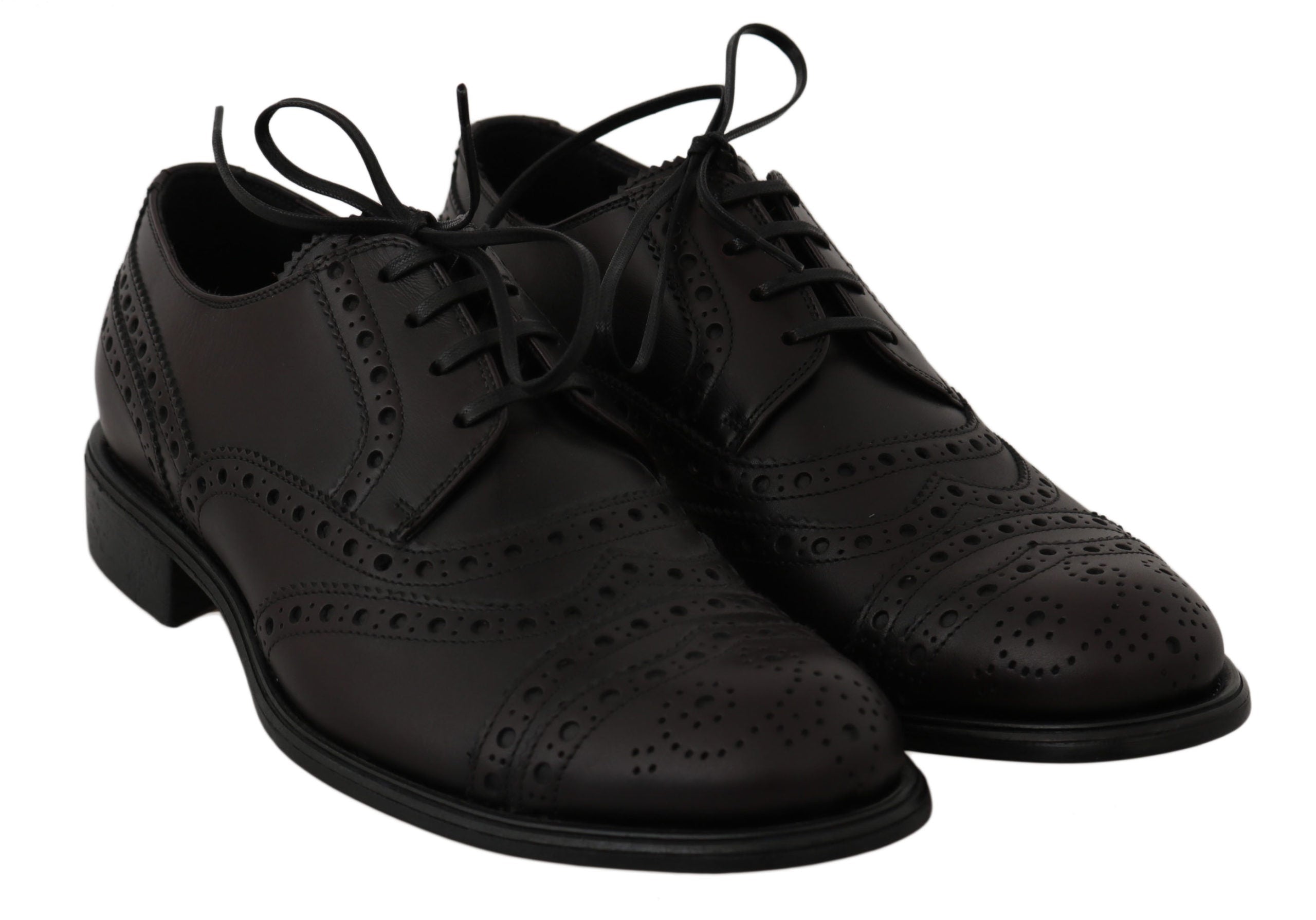 Dolce & Gabbana Black Leather Wingtip Oxford Dress Shoes LUNESCAPE