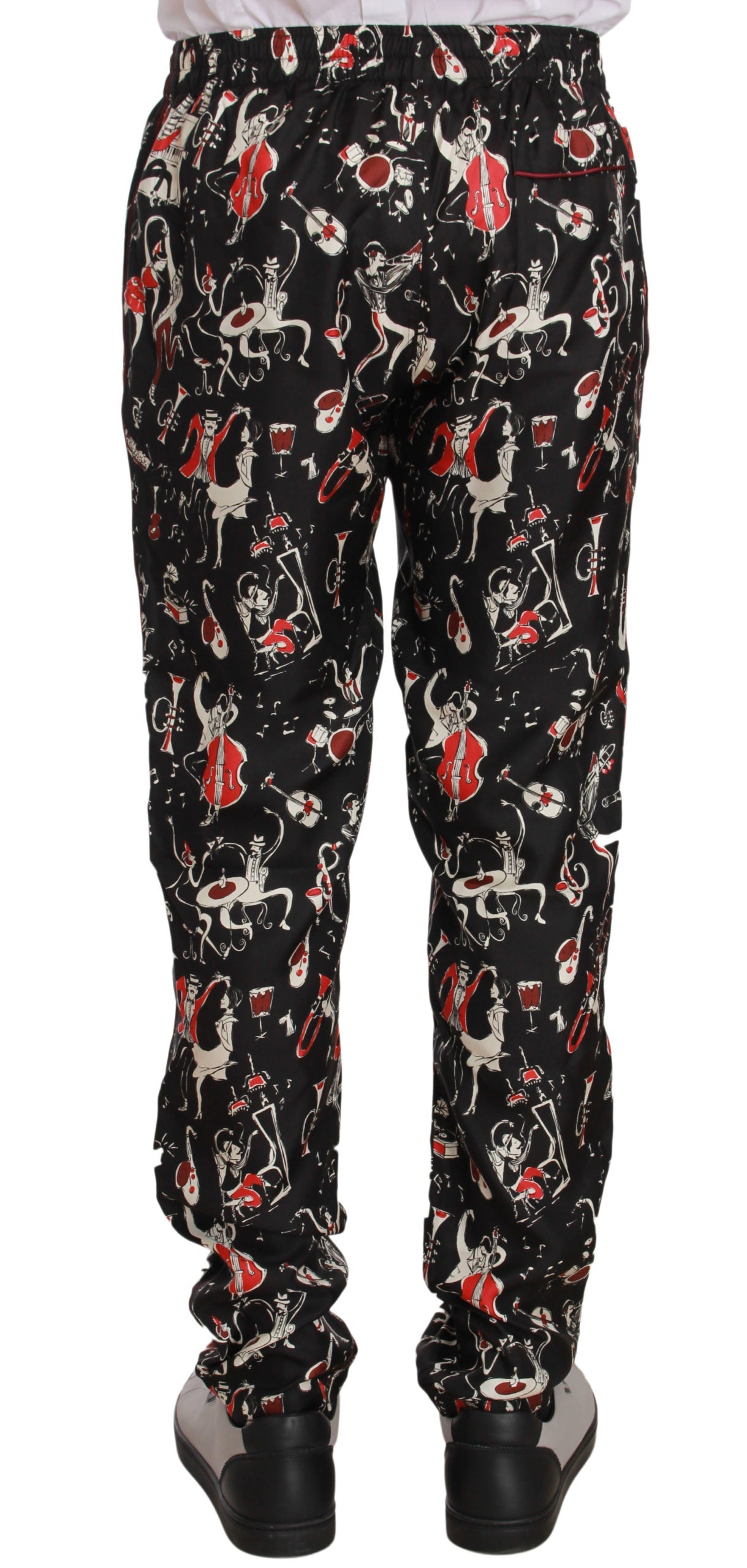 Dolce & Gabbana Red Musical Instrument Print Sleepwear Pants LUNESCAPE
