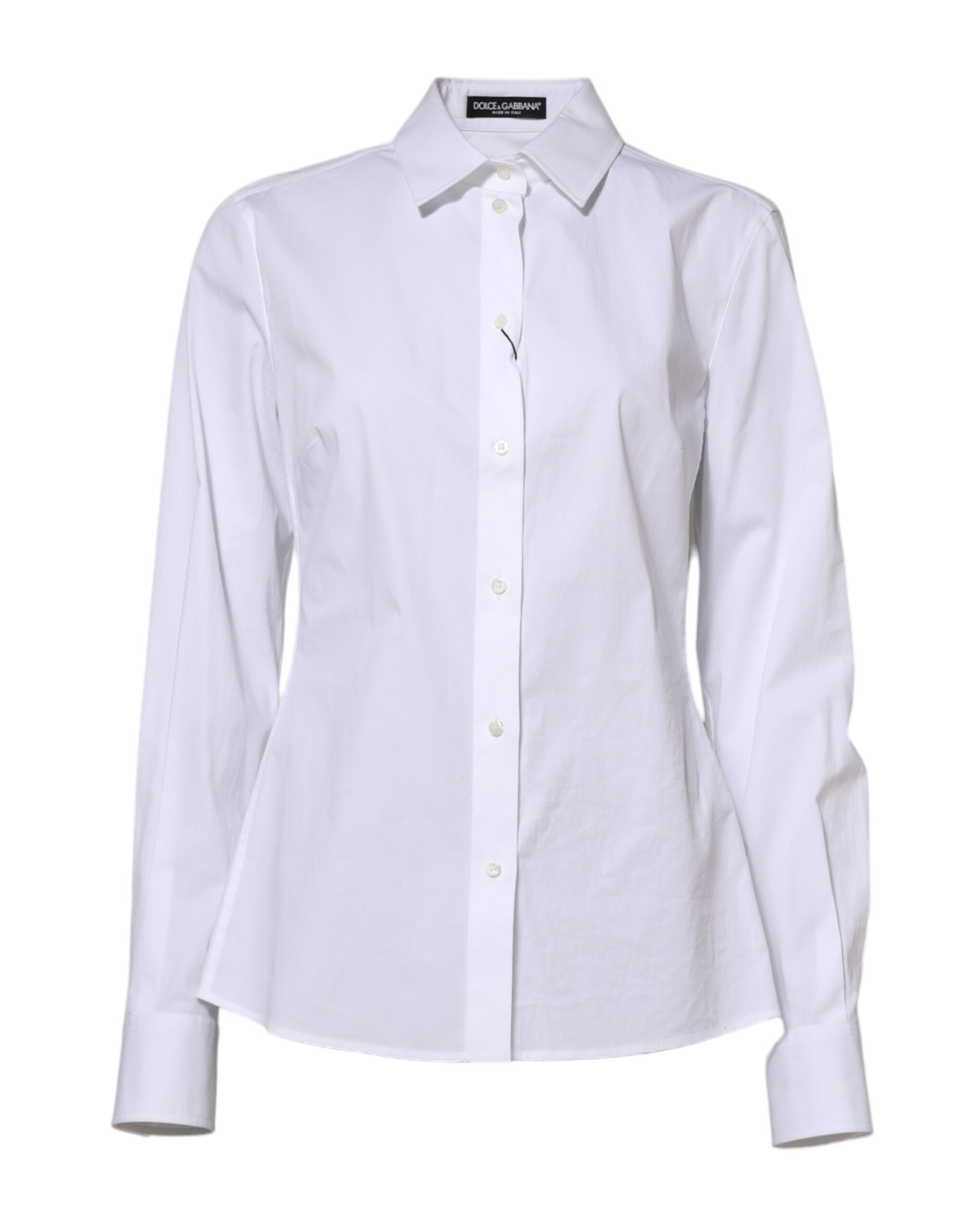 Dolce & Gabbana White Cotton Long Sleeves Collared Shirt Top LUNESCAPE