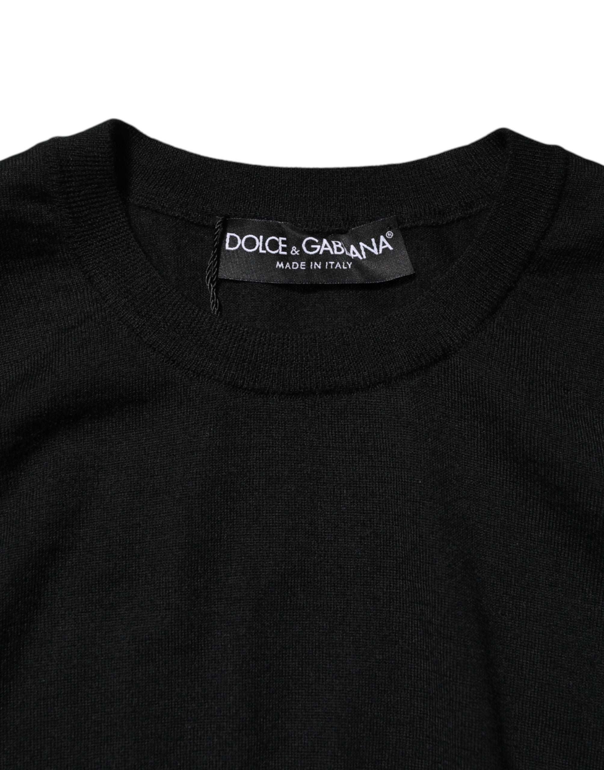 Dolce & Gabbana Black Cashmere Sleeveless Women Tank T-shirt