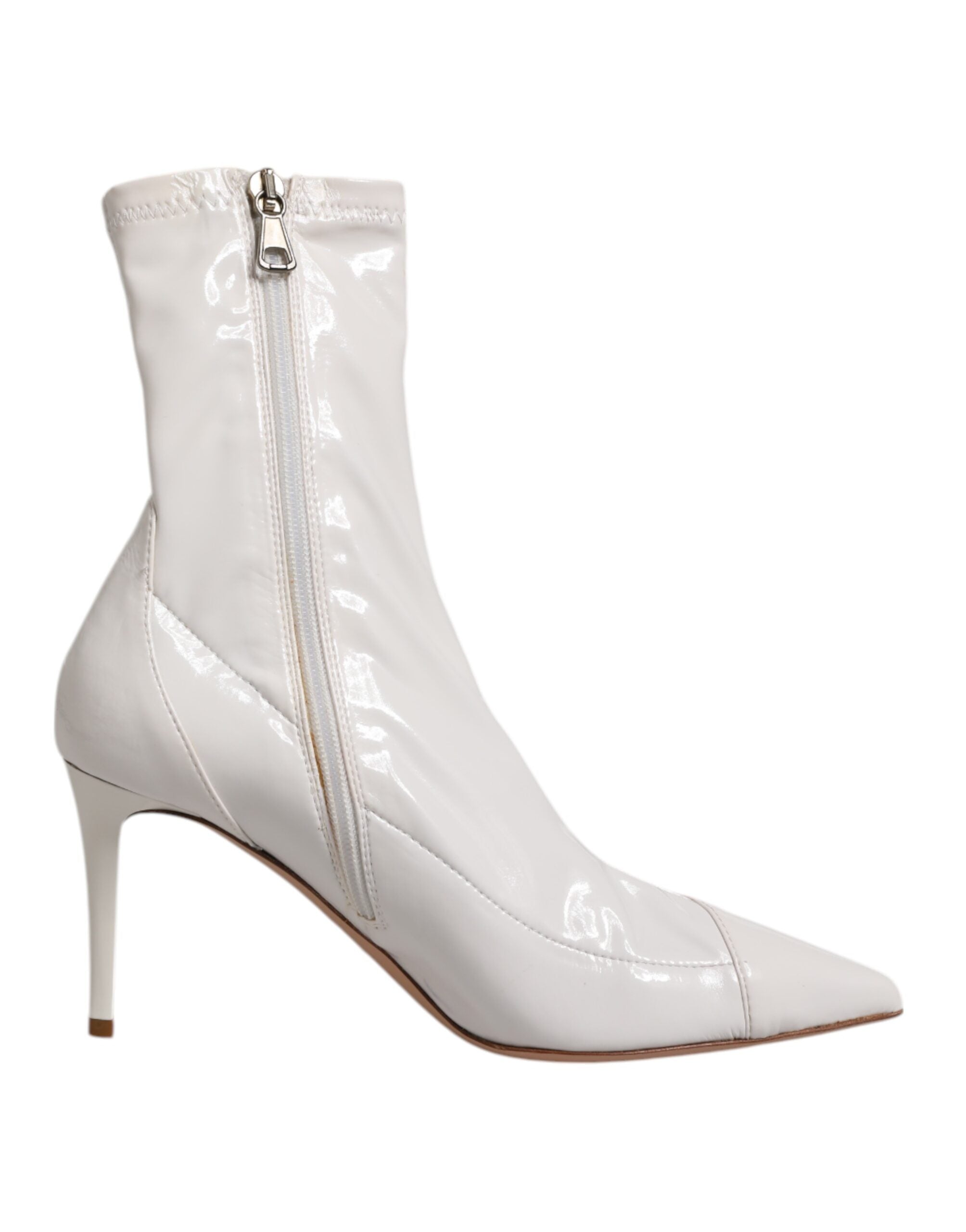 Elisabetta Franchi White Stiletto Heels Mid Calf Boots LUNESCAPE
