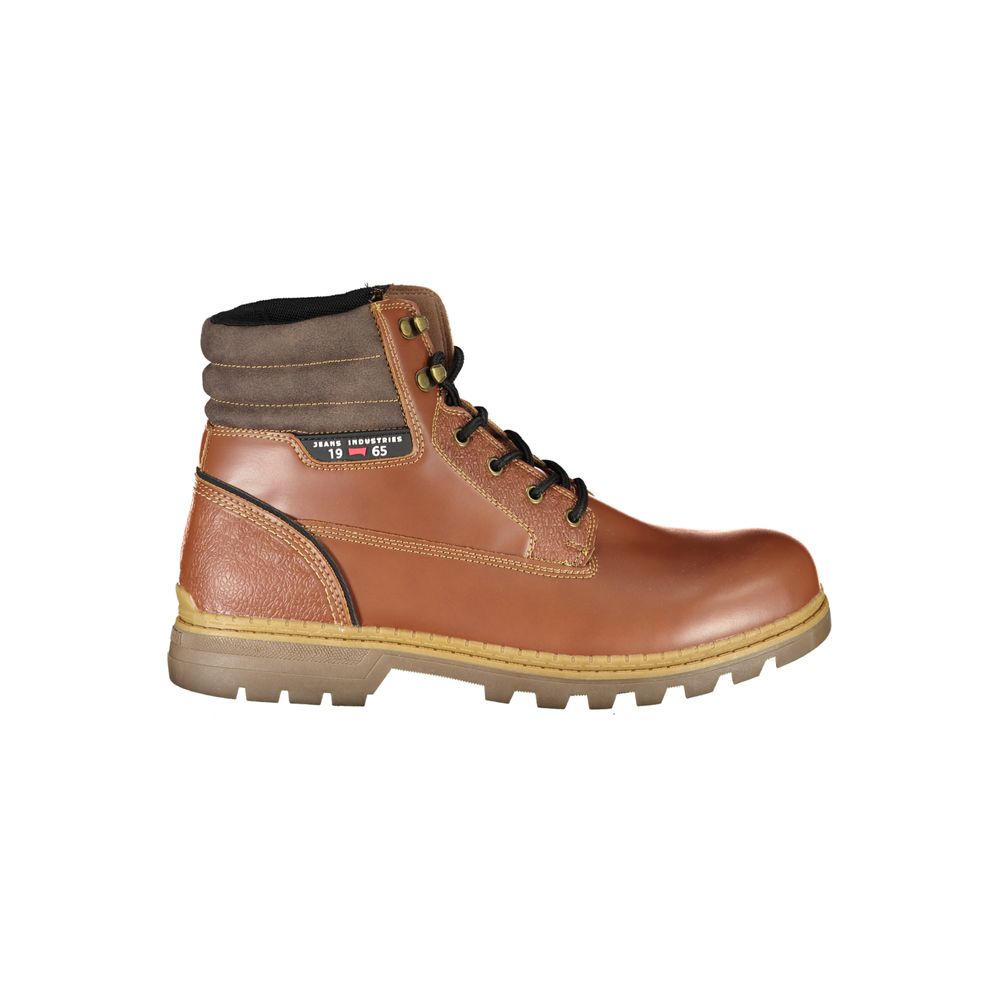Carrera Brown Leather Lace Up Combat Boot High Traction Sole LUNESCAPE