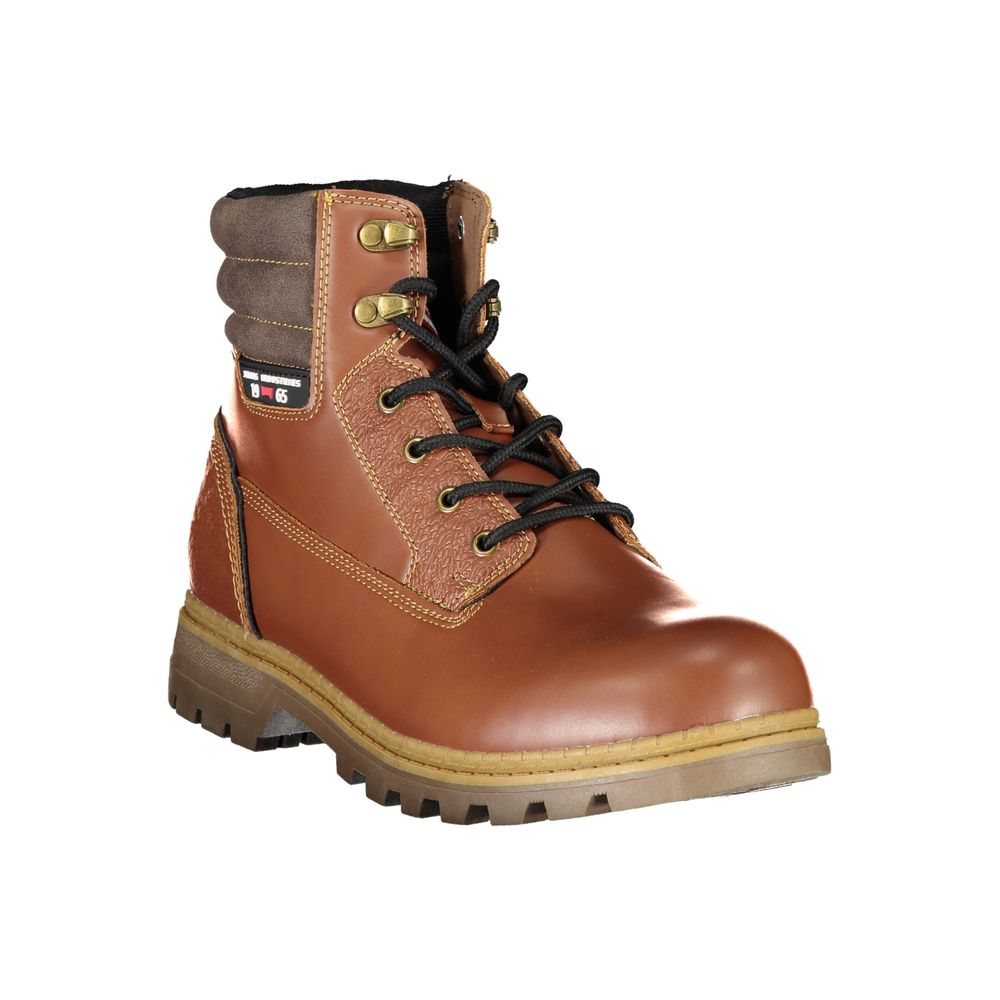 Carrera Brown Leather Lace Up Combat Boot High Traction Sole LUNESCAPE