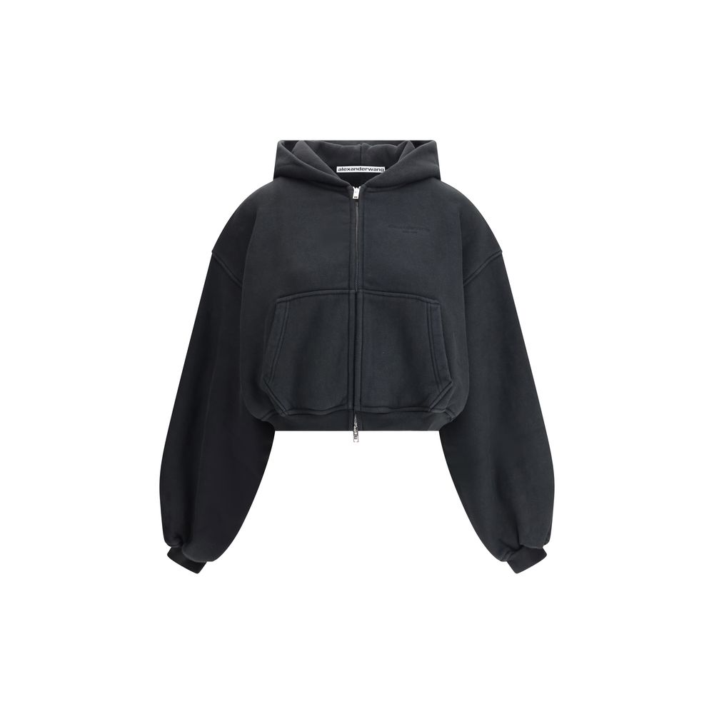 Alexander Wang Cropped zip-up Hoodie LUNESCAPE