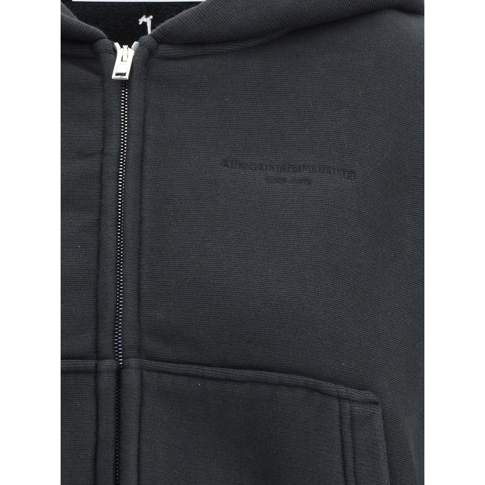 Alexander Wang Cropped zip-up Hoodie LUNESCAPE