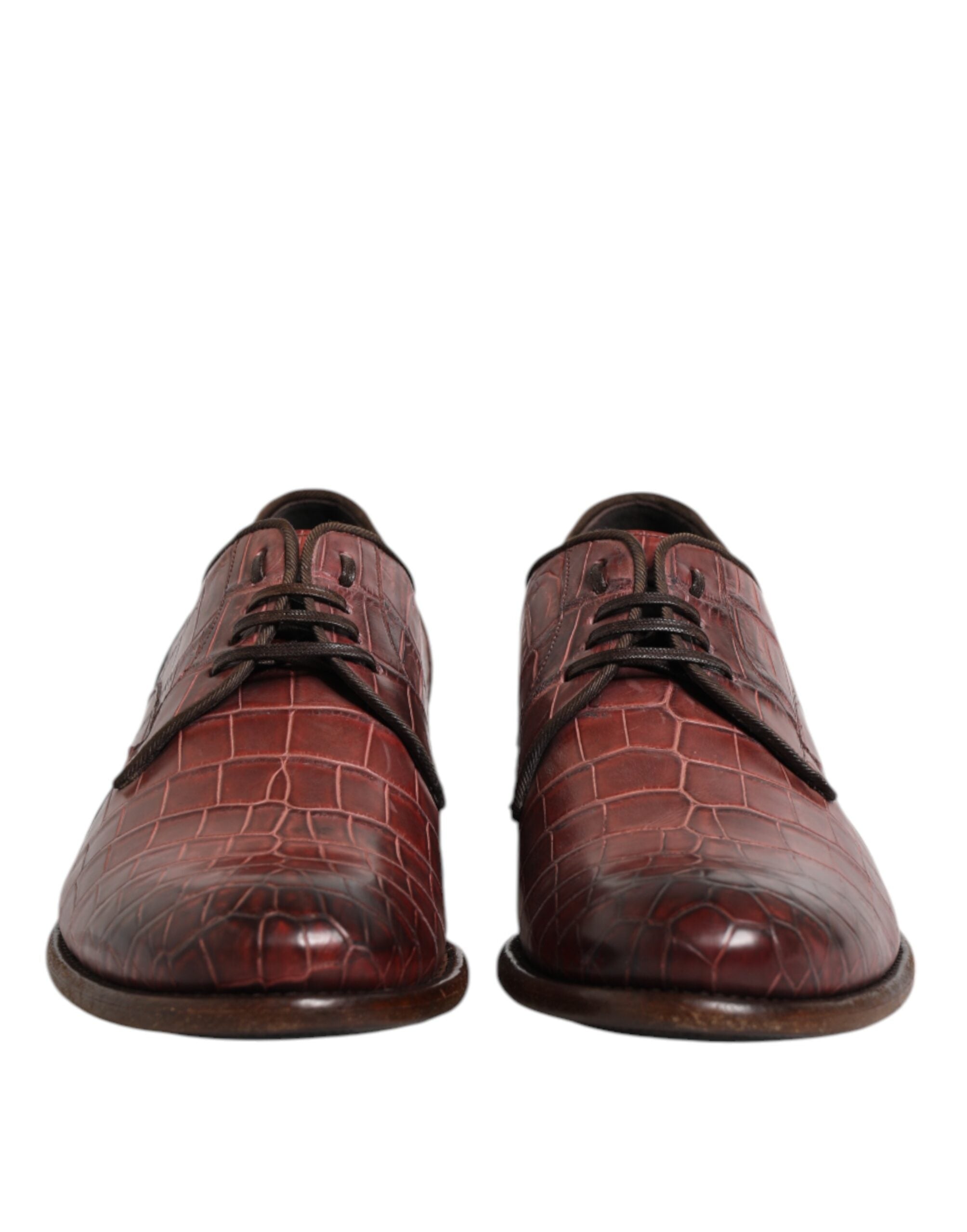 Dolce & Gabbana Burgundy Leather Lace Up Derby Dress Shoes LUNESCAPE