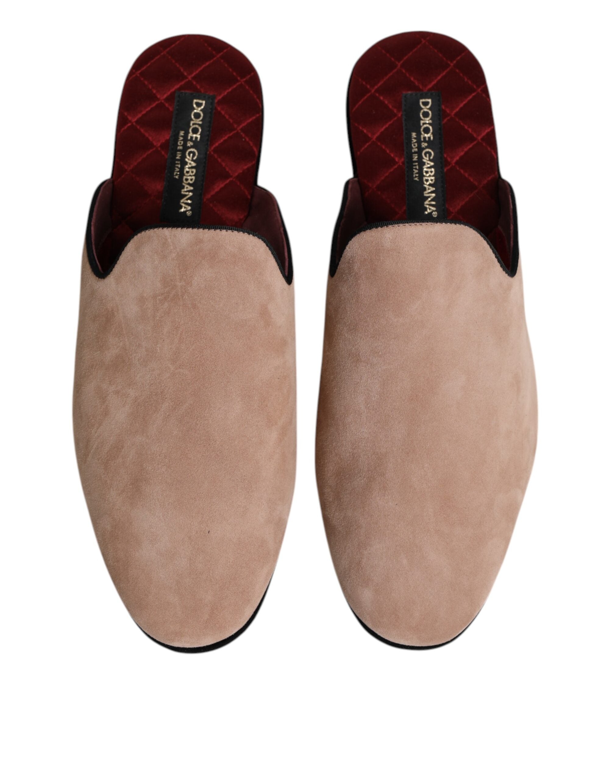 Dolce & Gabbana Beige Capra Suede Slipper