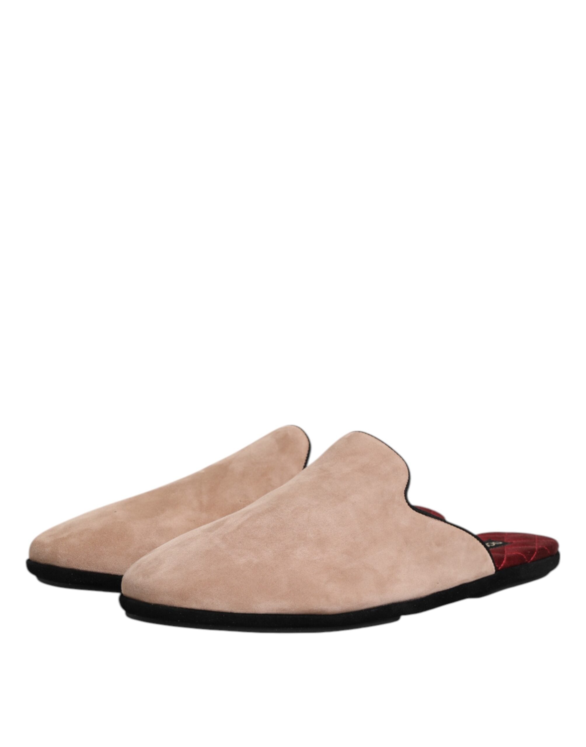 Dolce & Gabbana Beige Capra Suede Slipper