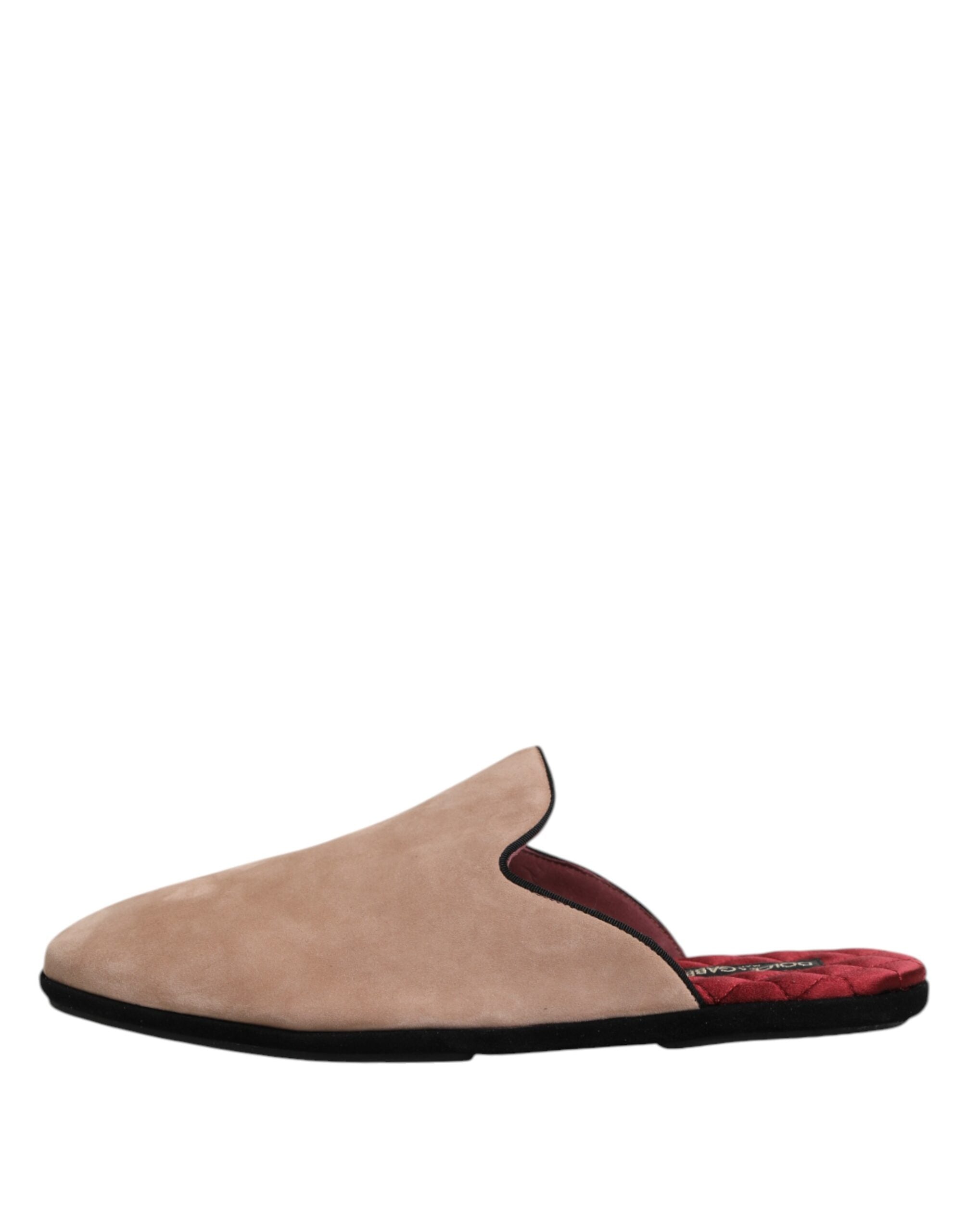 Dolce & Gabbana Beige Capra Suede Slipper
