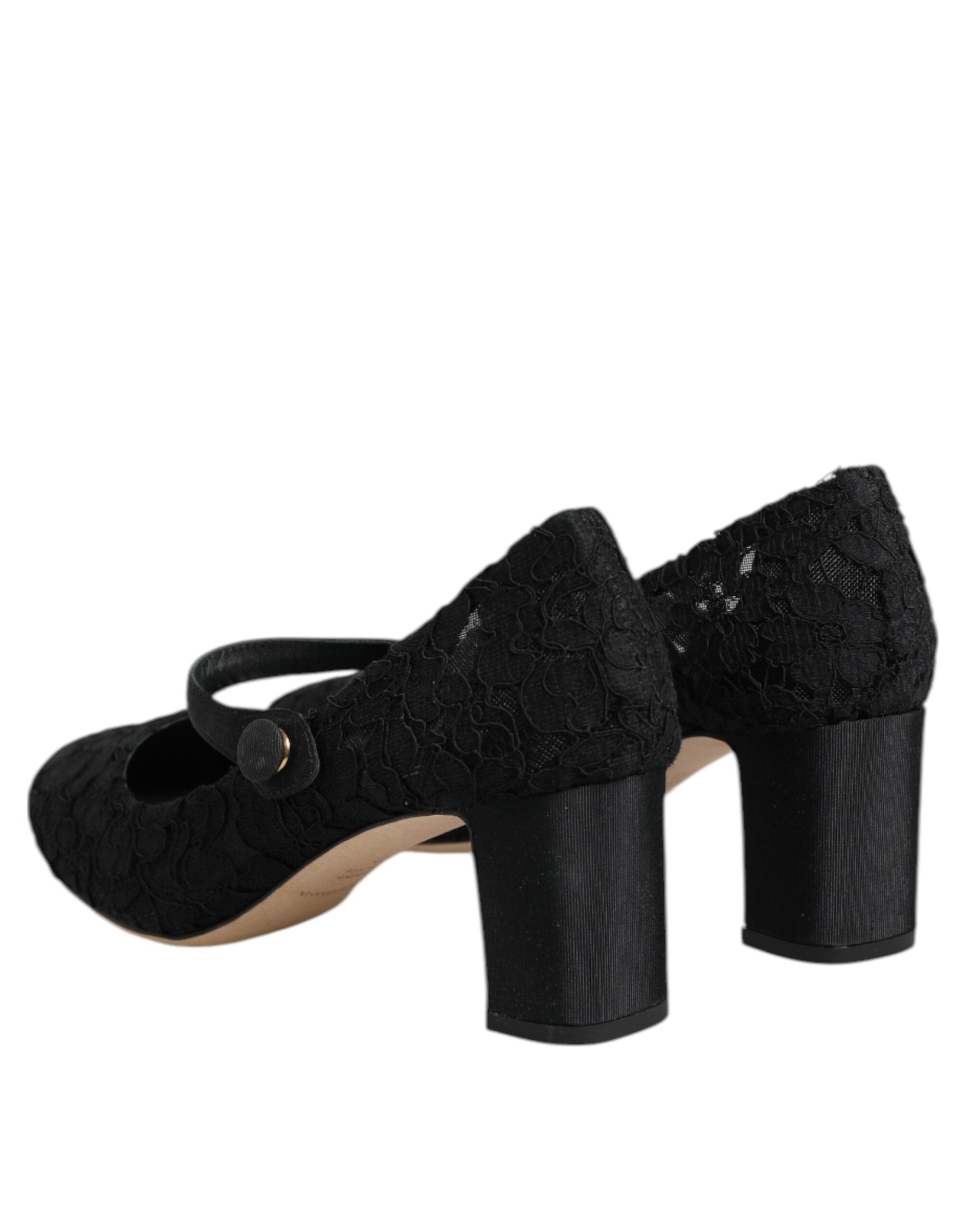 Dolce & Gabbana Black Mary Jane Taormina Lace Pumps Shoes LUNESCAPE