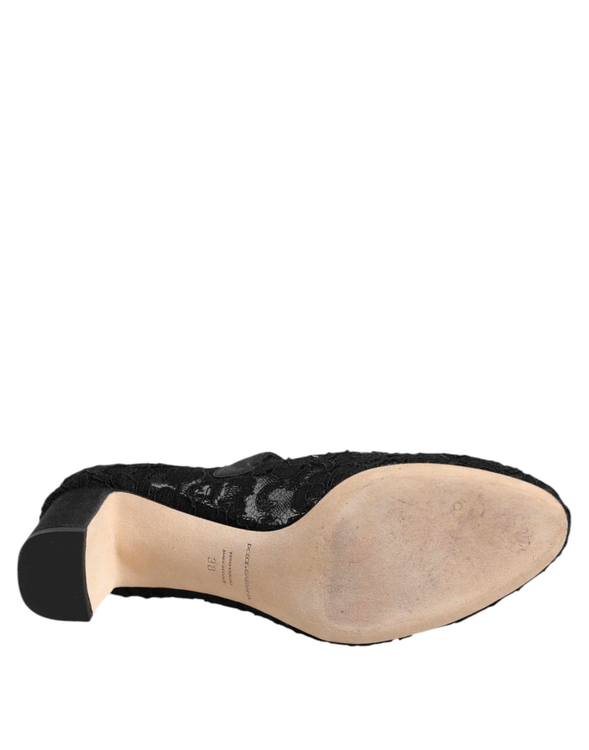 Dolce & Gabbana Black Mary Jane Taormina Lace Pumps Shoes LUNESCAPE