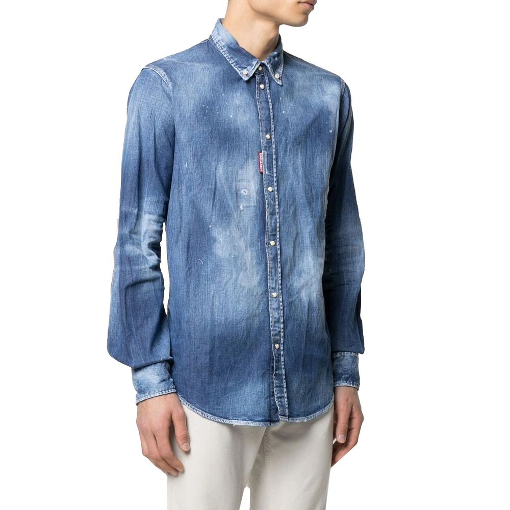 Dsquared² Distressed Effect Denim Shirt LUNESCAPE