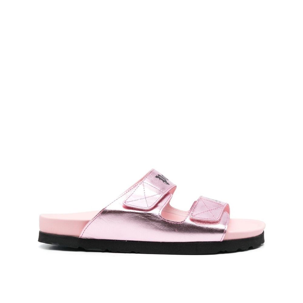 Palm Angels Leather Logo Sandals LUNESCAPE