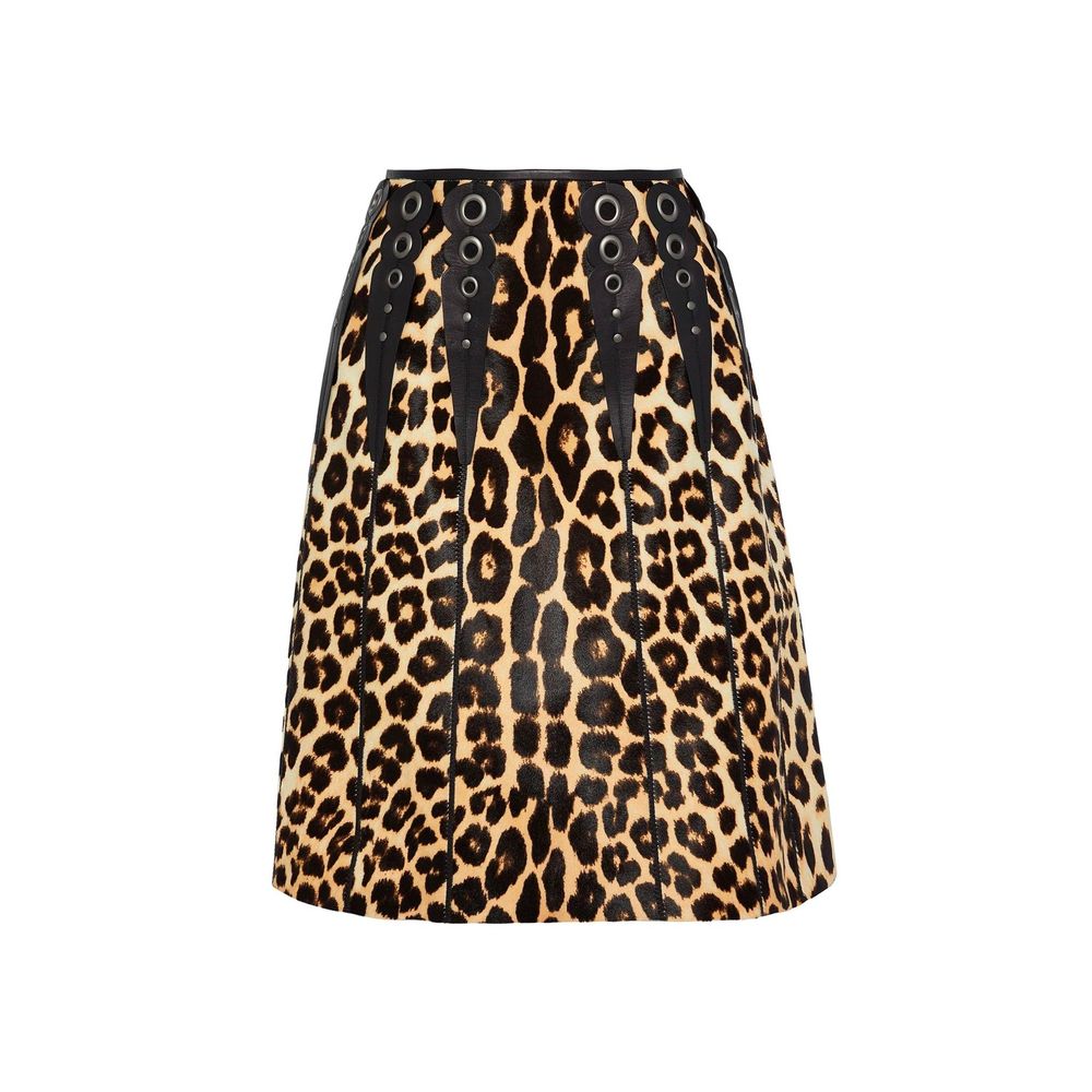 Bottega Veneta Leopard Print Calf Hair Skirt LUNESCAPE