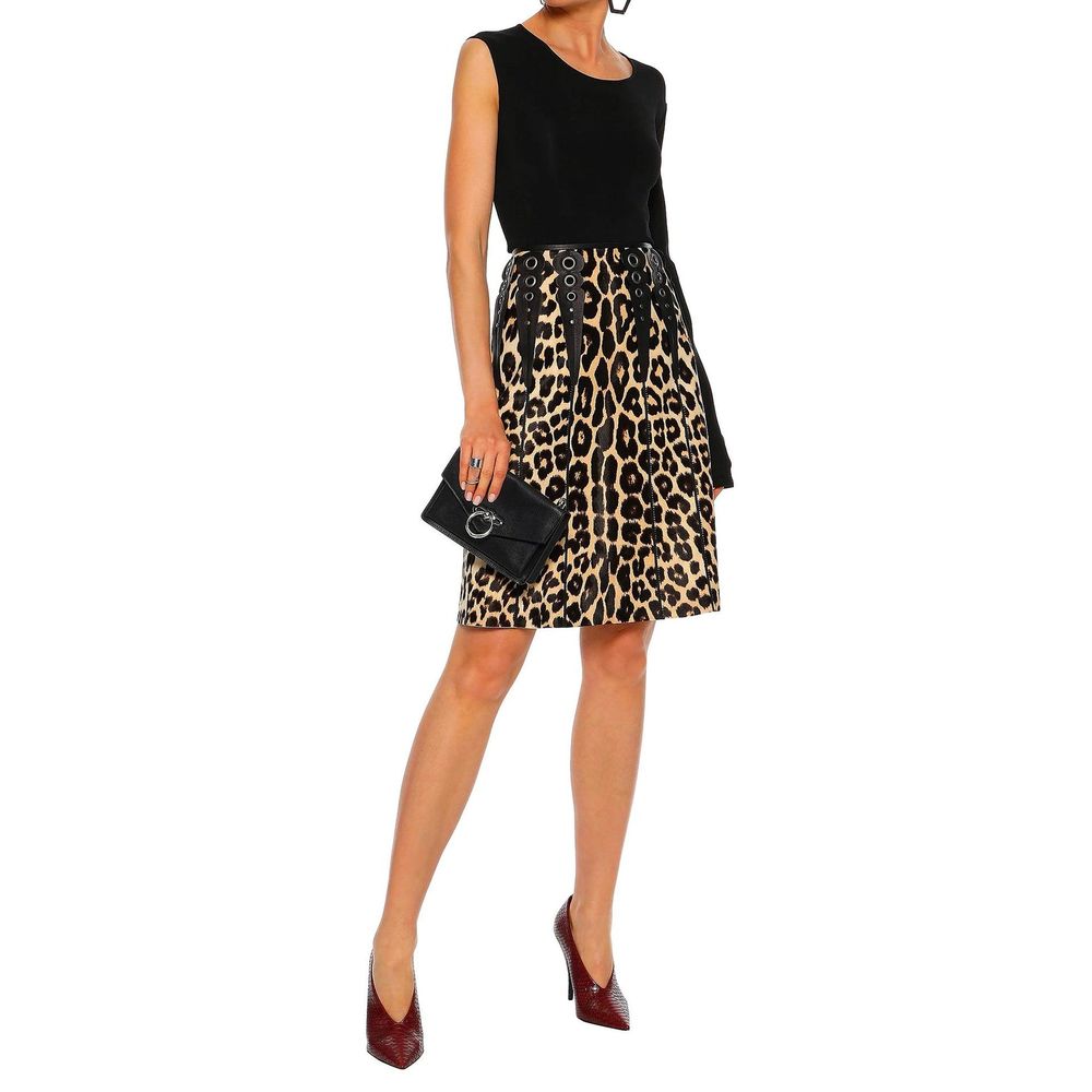 Bottega Veneta Leopard Print Calf Hair Skirt LUNESCAPE
