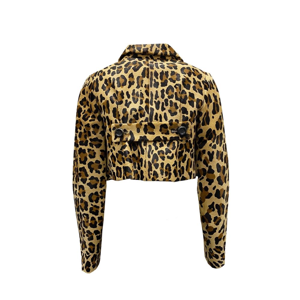 Dsquared² Leopard Calf Hair Cropped Jacket LUNESCAPE