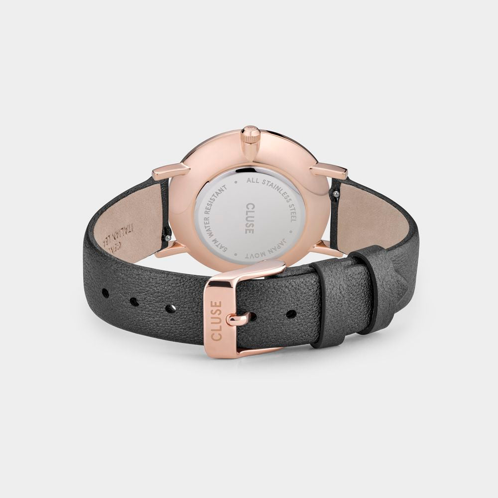 Cluse Gray Leather Watch LUNESCAPE