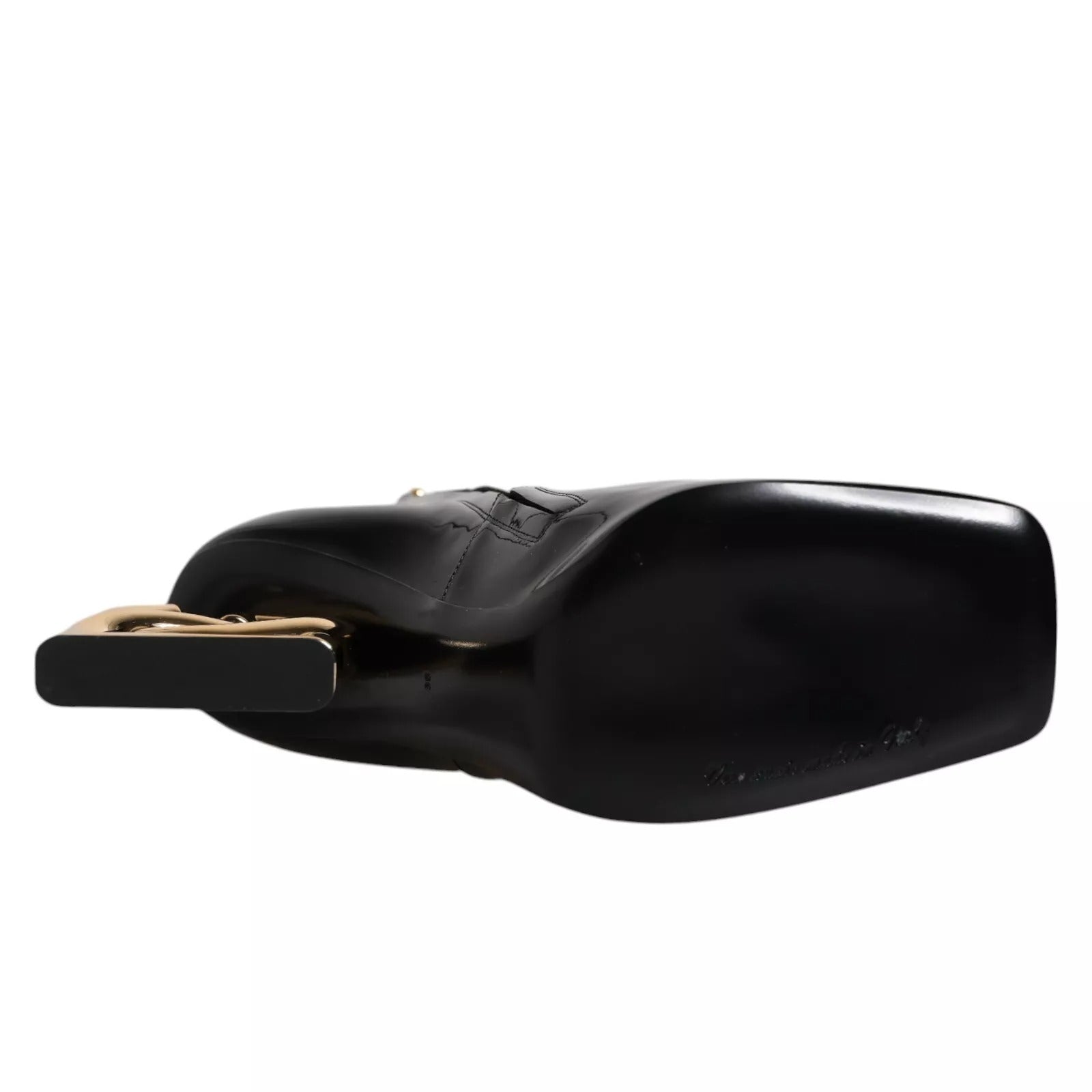 Dolce & Gabbana Black Jackie Leather Mid Calf Boots Shoes LUNESCAPE