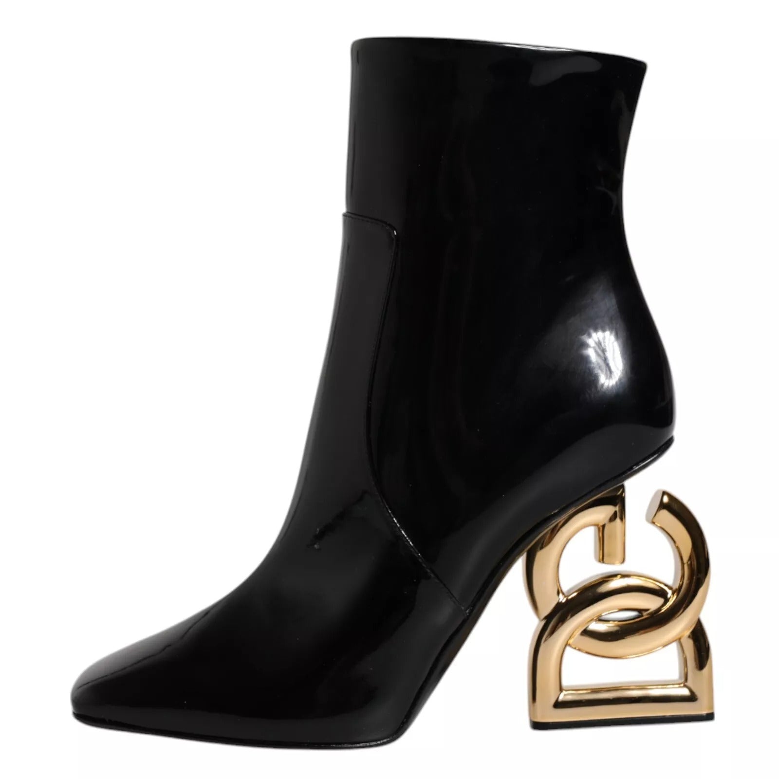 Dolce & Gabbana Black Jackie Leather Mid Calf Boots Shoes LUNESCAPE