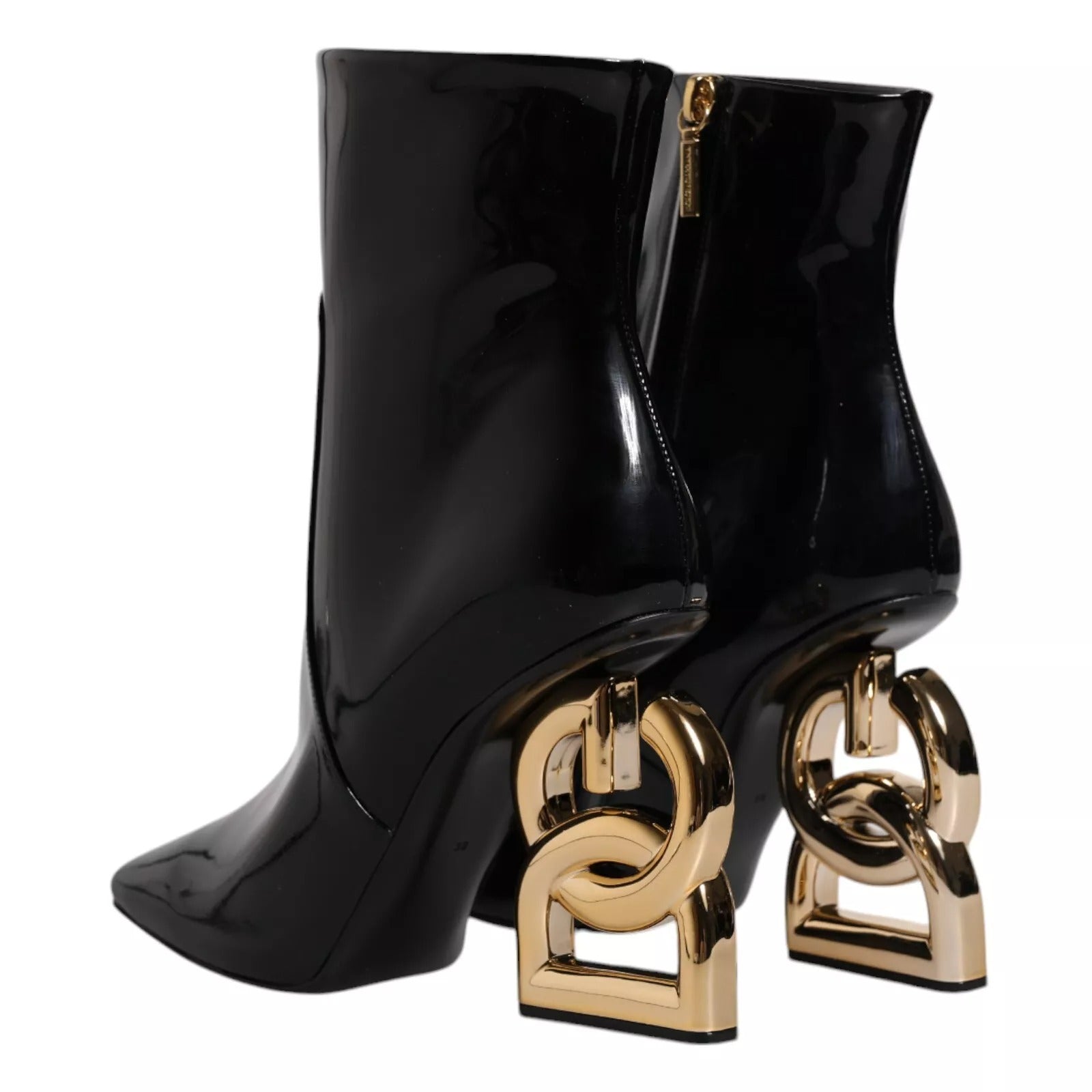Dolce & Gabbana Black Jackie Leather Mid Calf Boots Shoes LUNESCAPE