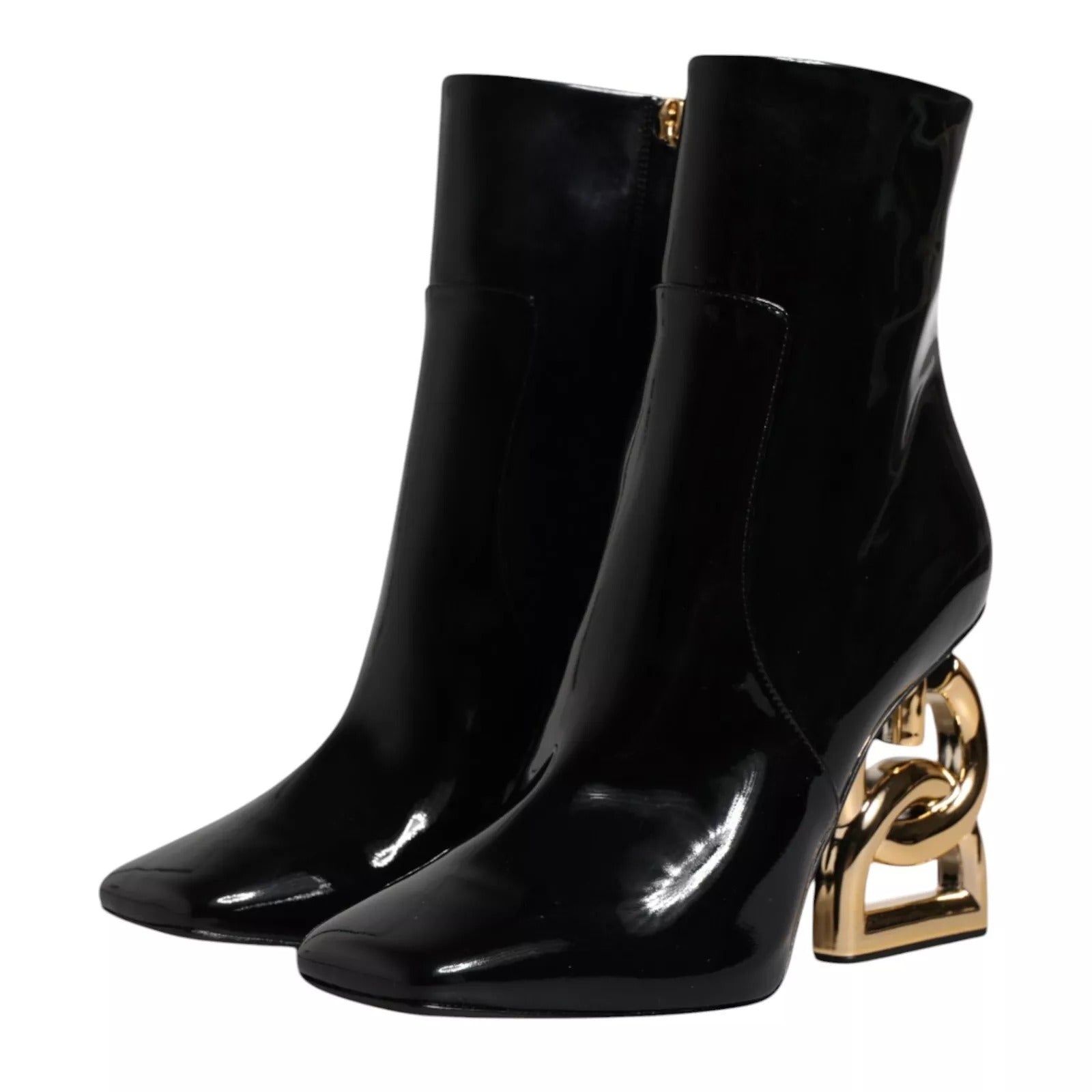 Dolce & Gabbana Black Jackie Leather Mid Calf Boots Shoes LUNESCAPE
