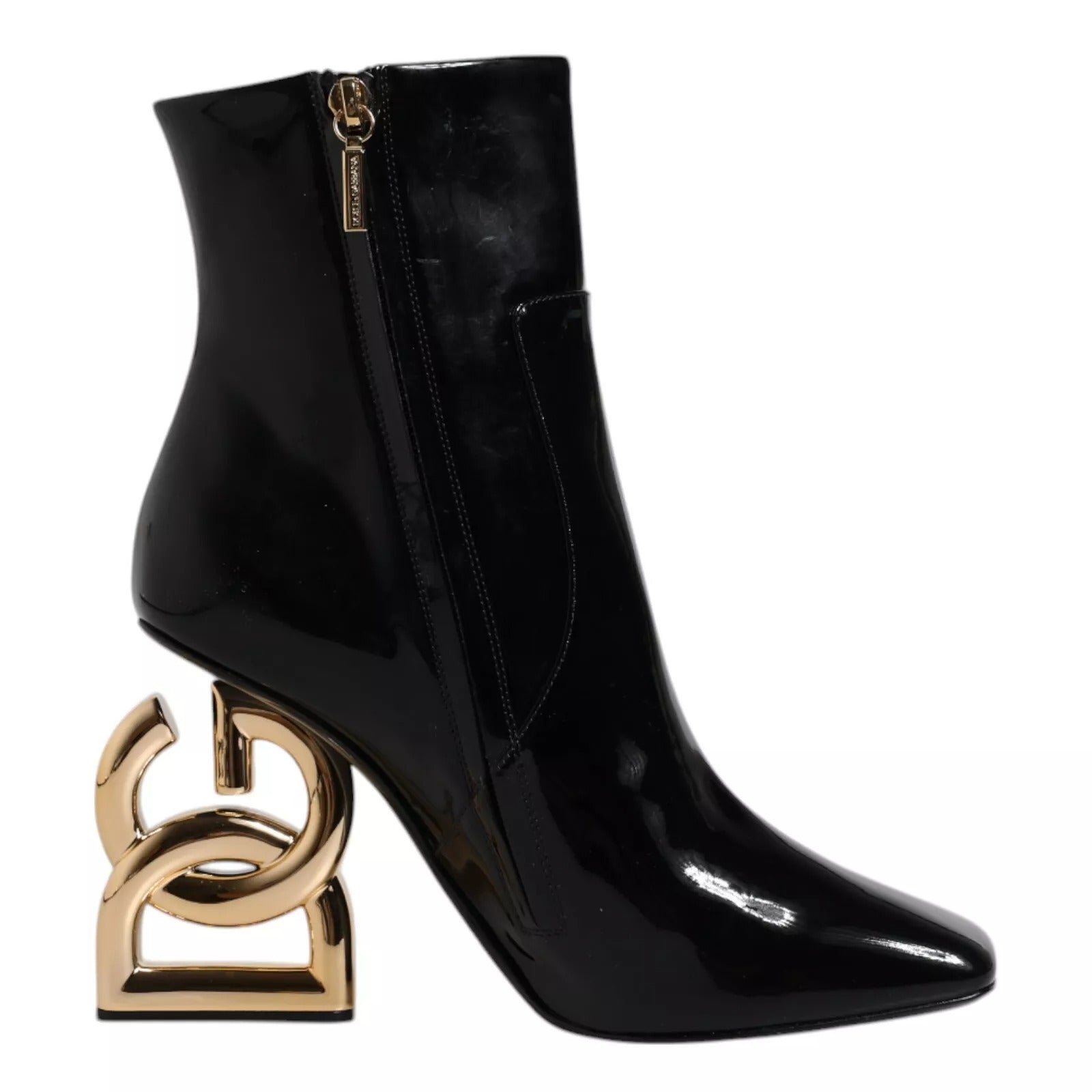 Dolce & Gabbana Black Jackie Leather Mid Calf Boots Shoes LUNESCAPE