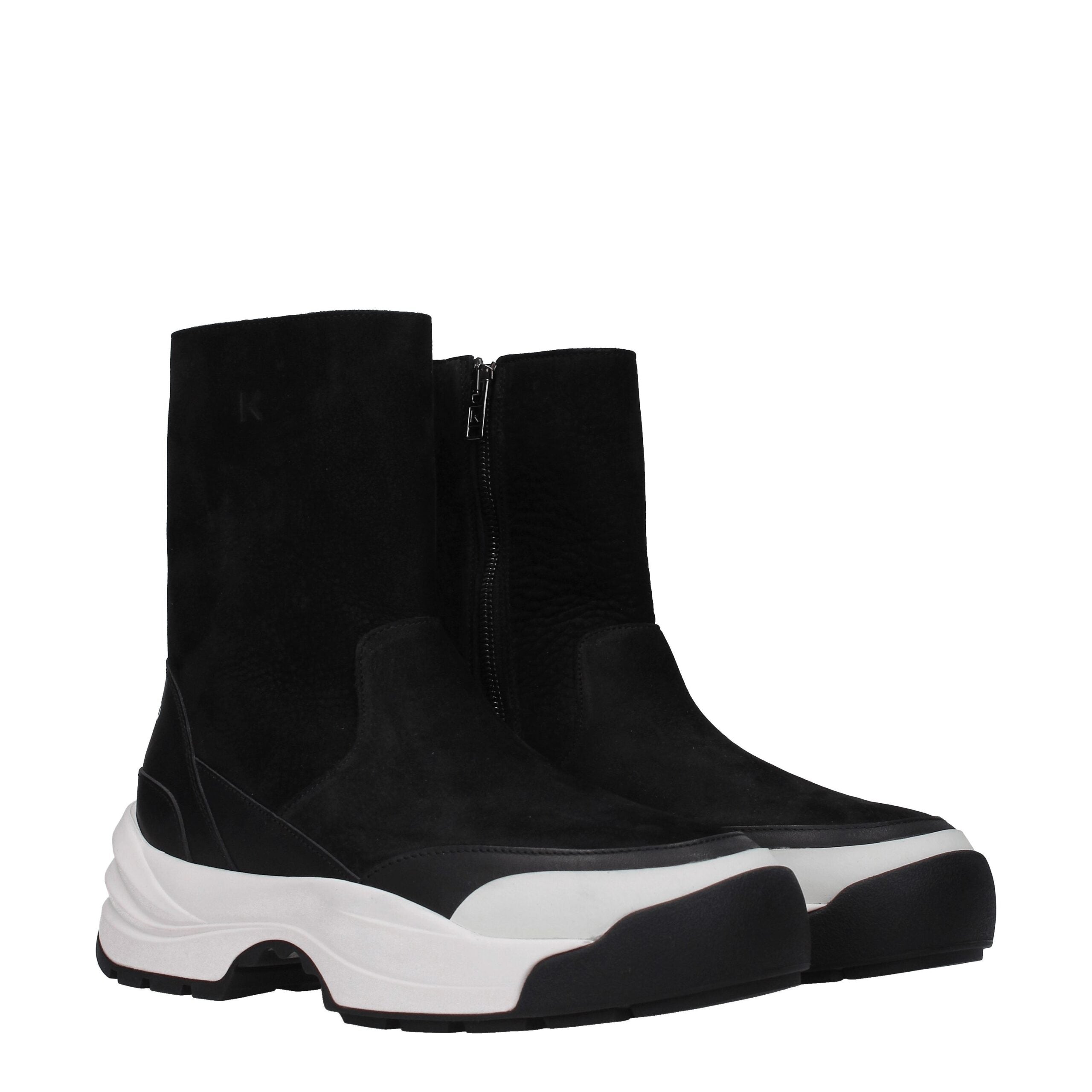 Kenzo Black Leather Ankle Boots LUNESCAPE
