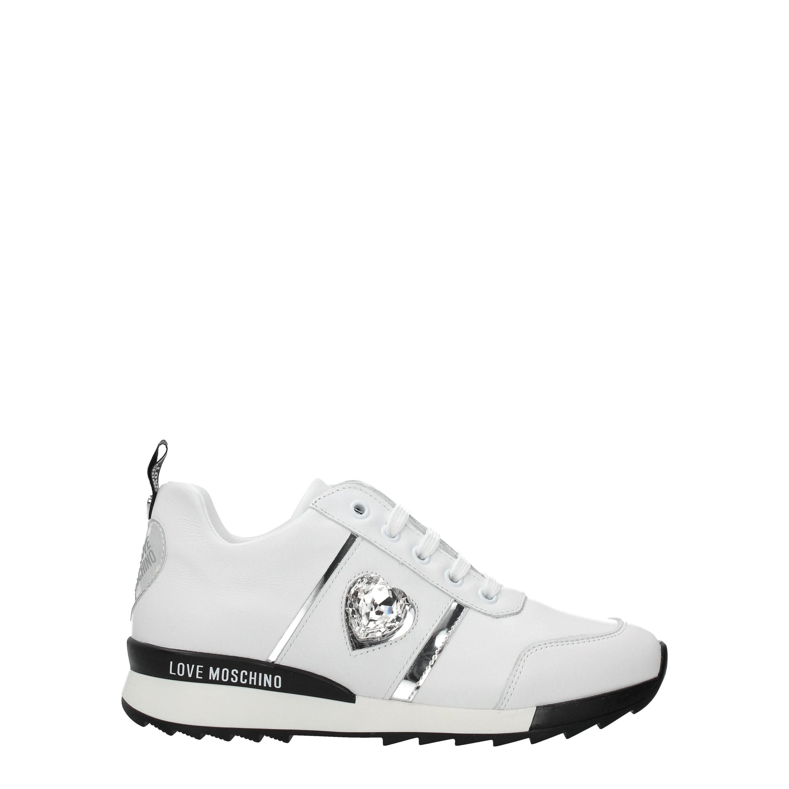 Love Moschino White Leather Low Tops LUNESCAPE