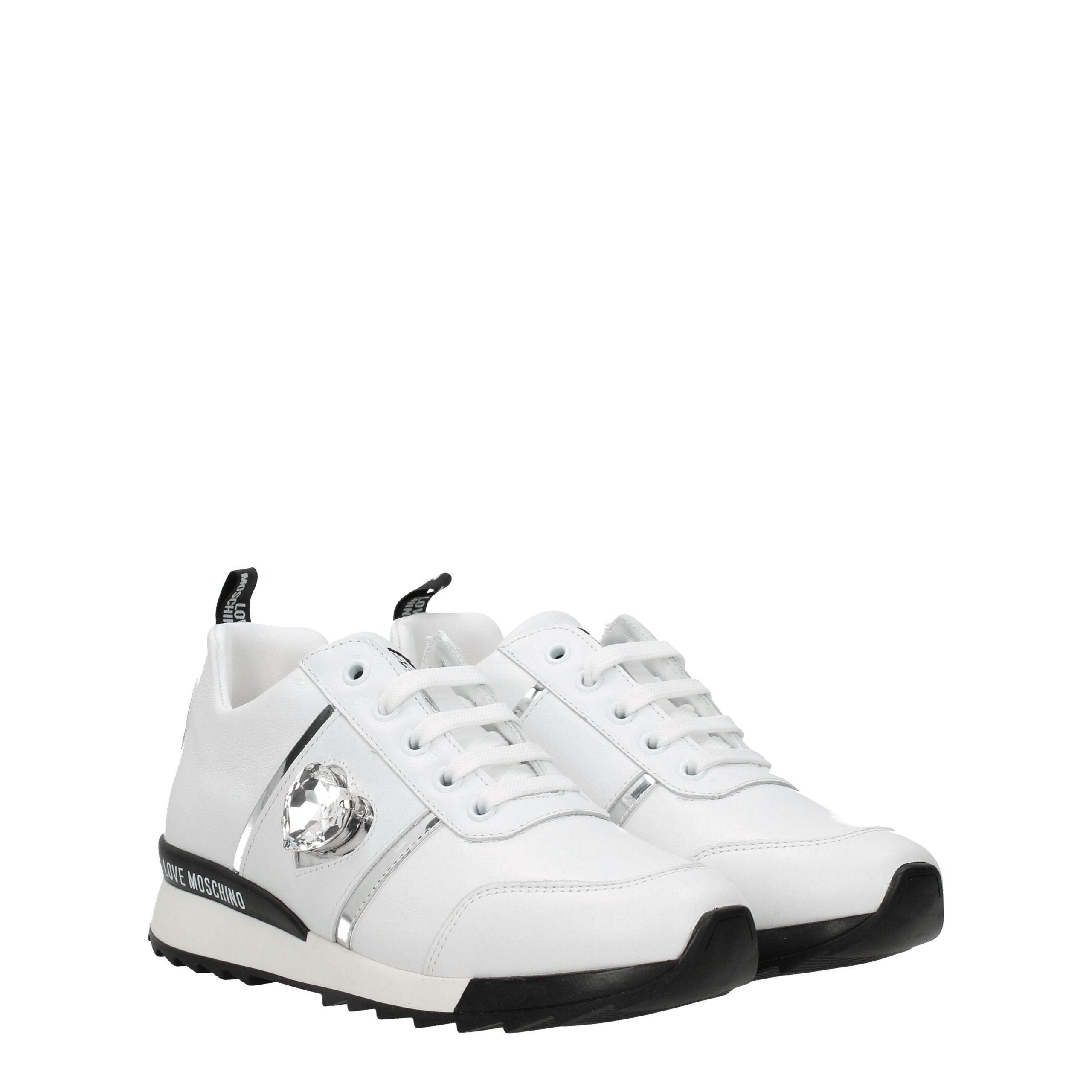 Love Moschino White Leather Low Tops LUNESCAPE