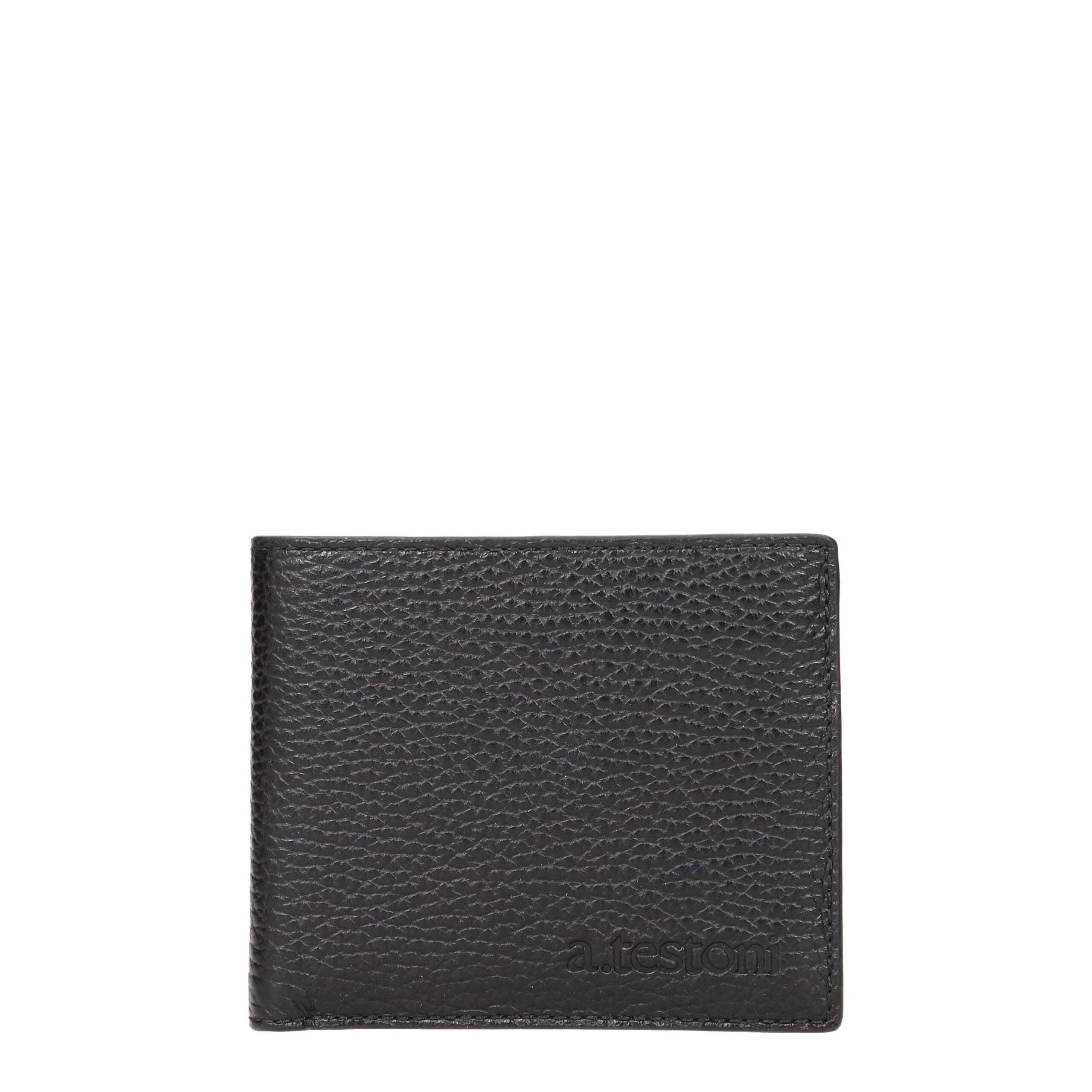 Testoni Black Leather Wallets LUNESCAPE