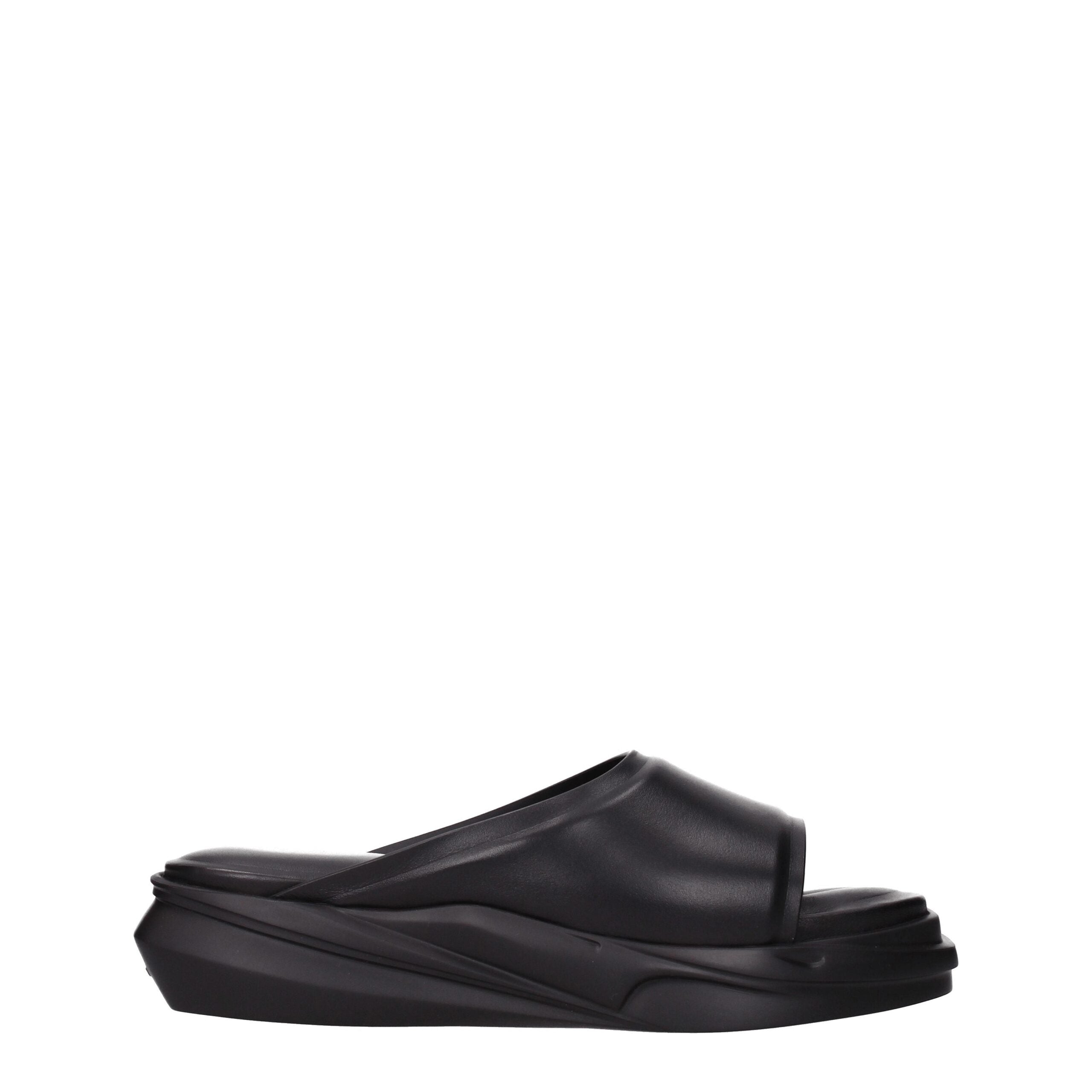 Alyx Black Leather Slippers Sandals LUNESCAPE