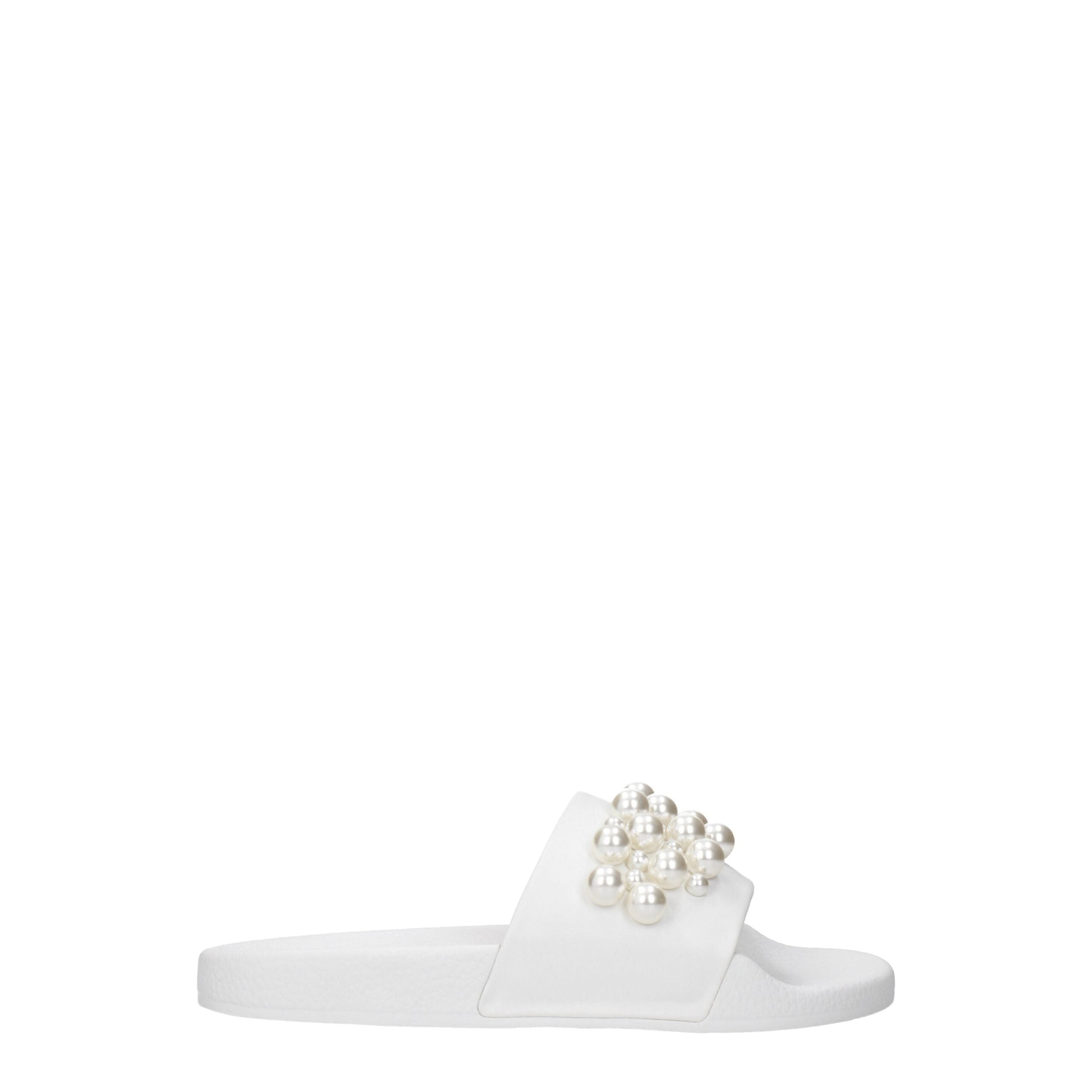Stuart Weitzman White Leather Slippers Sandals LUNESCAPE