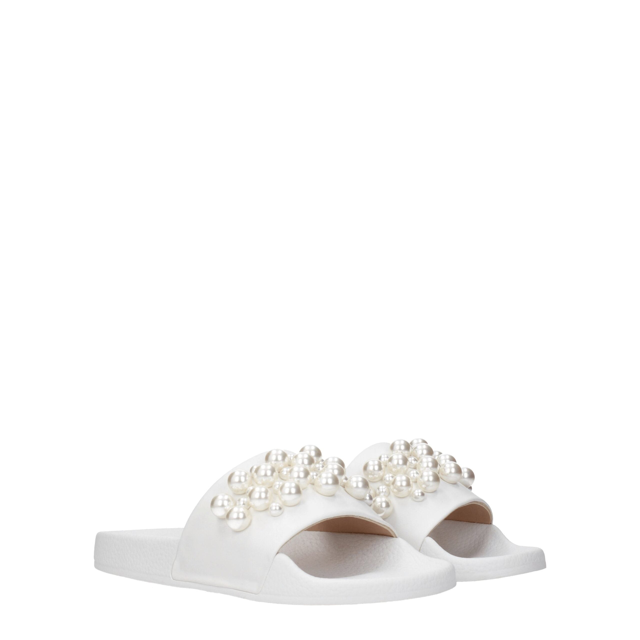 Stuart Weitzman White Leather Slippers Sandals LUNESCAPE
