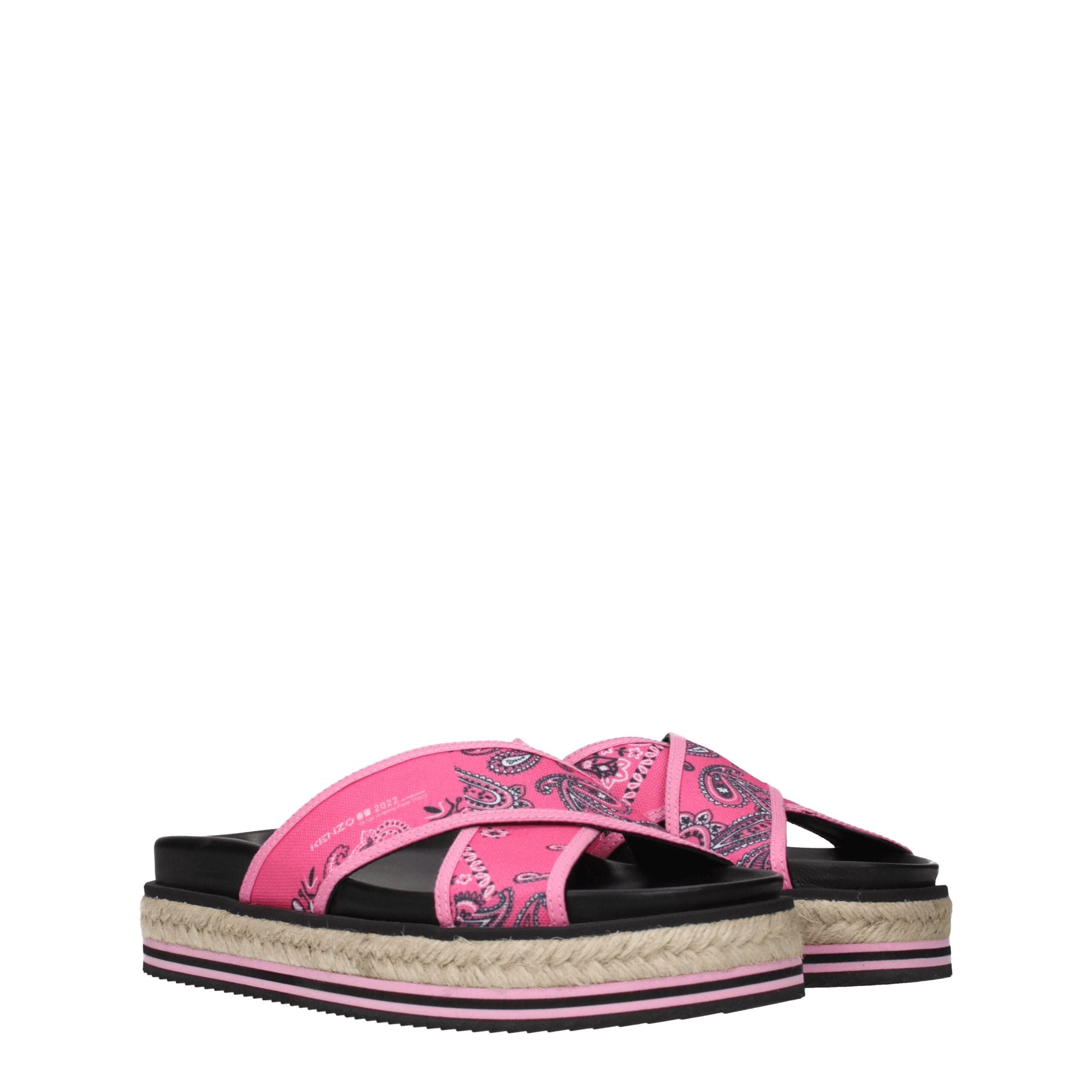 Kenzo Pink Fabric Slippers Sandals LUNESCAPE
