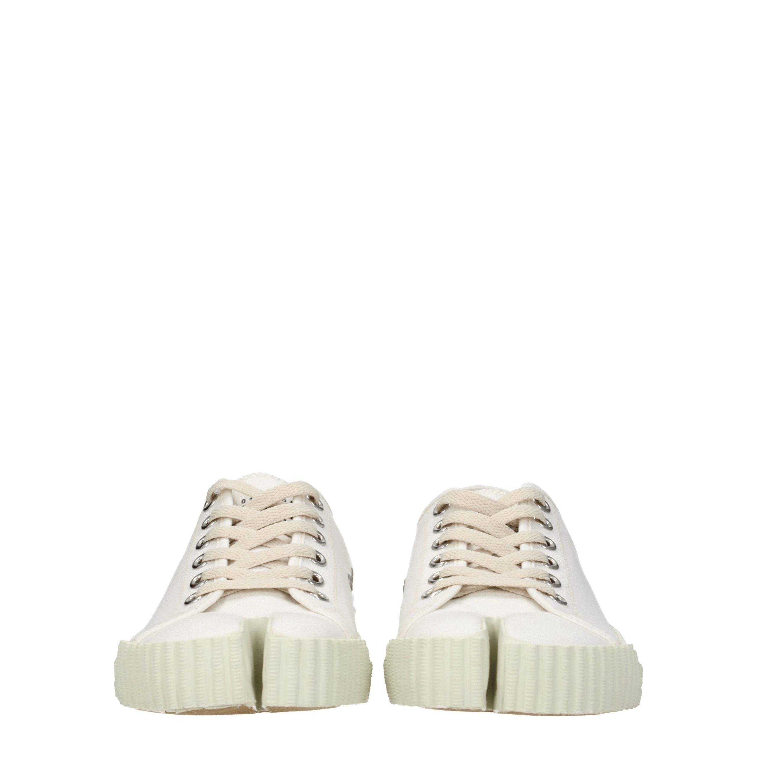 Maison Margiela White Fabric Low Tops LUNESCAPE