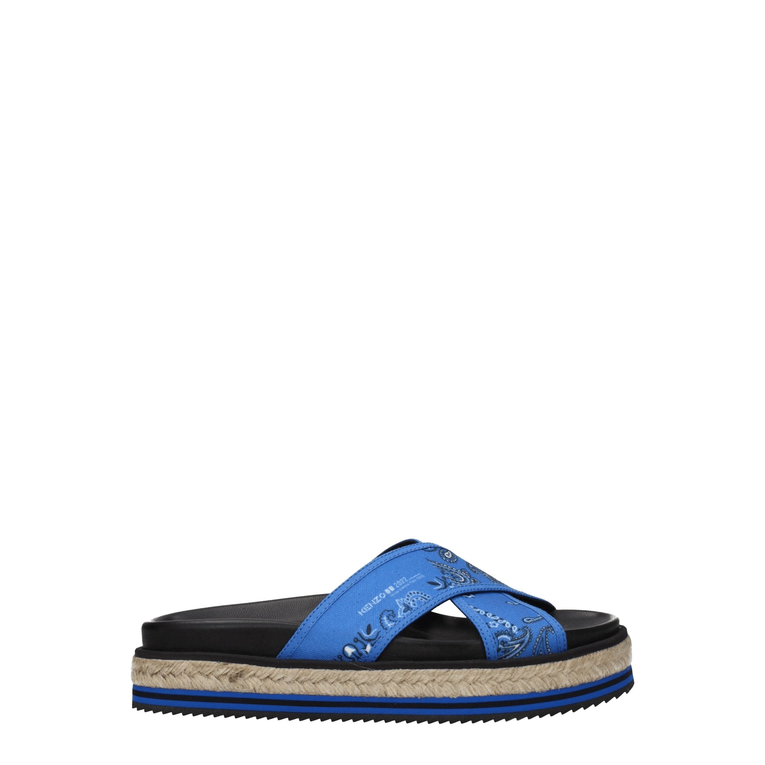Kenzo Blue Fabric Slippers Sandals LUNESCAPE