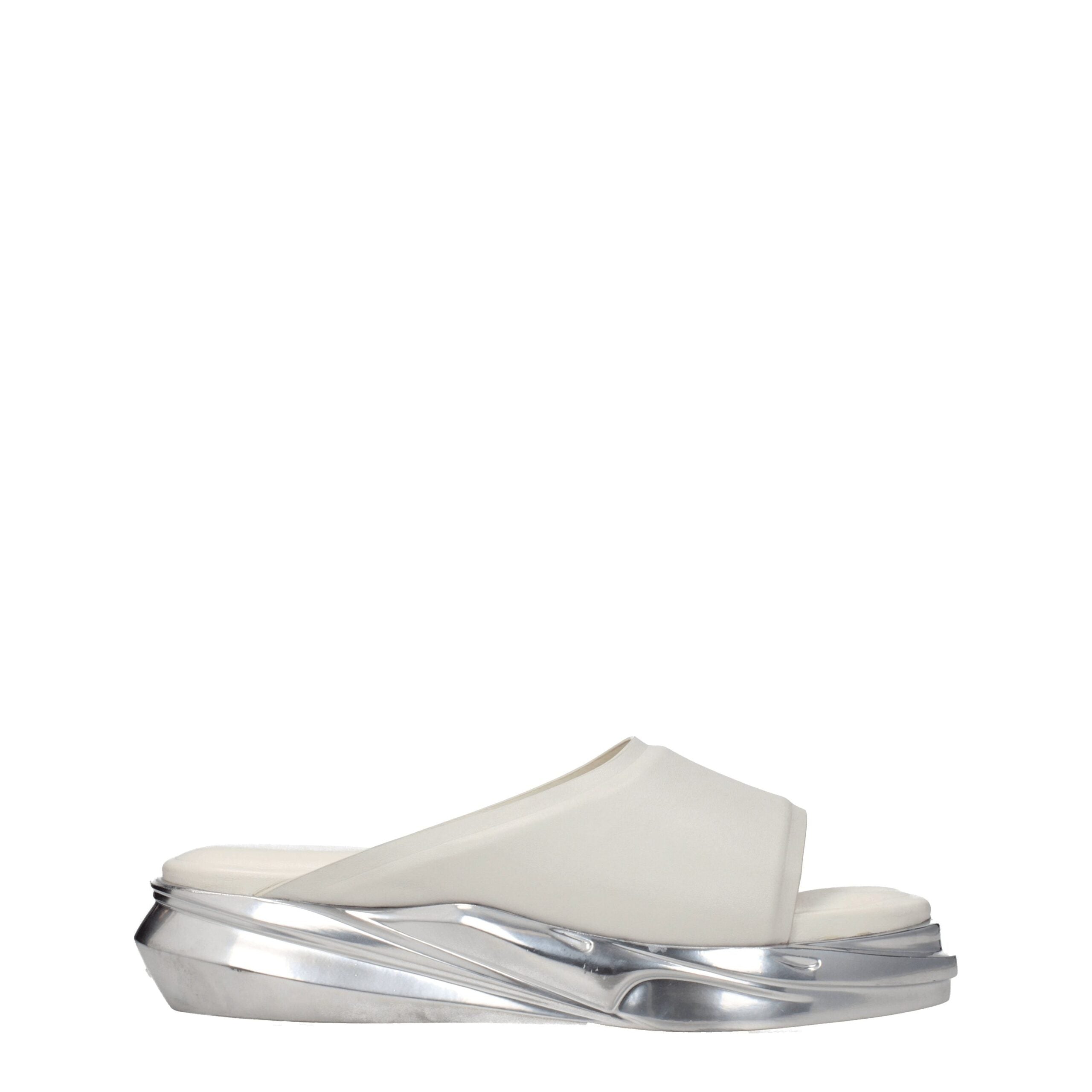 Alyx Gray Leather Slippers Sandals LUNESCAPE