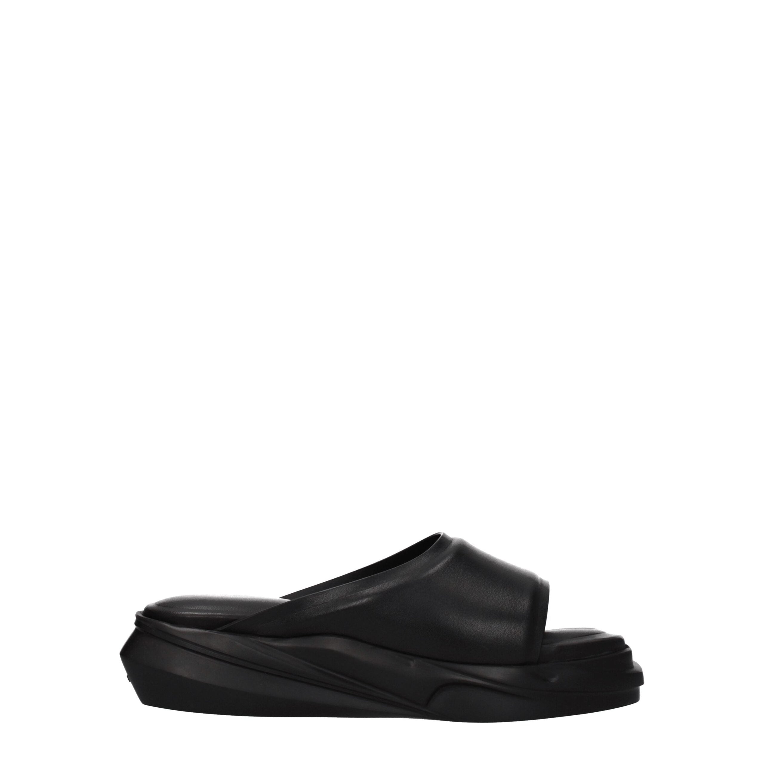 Alyx Black Leather Slippers Sandals LUNESCAPE
