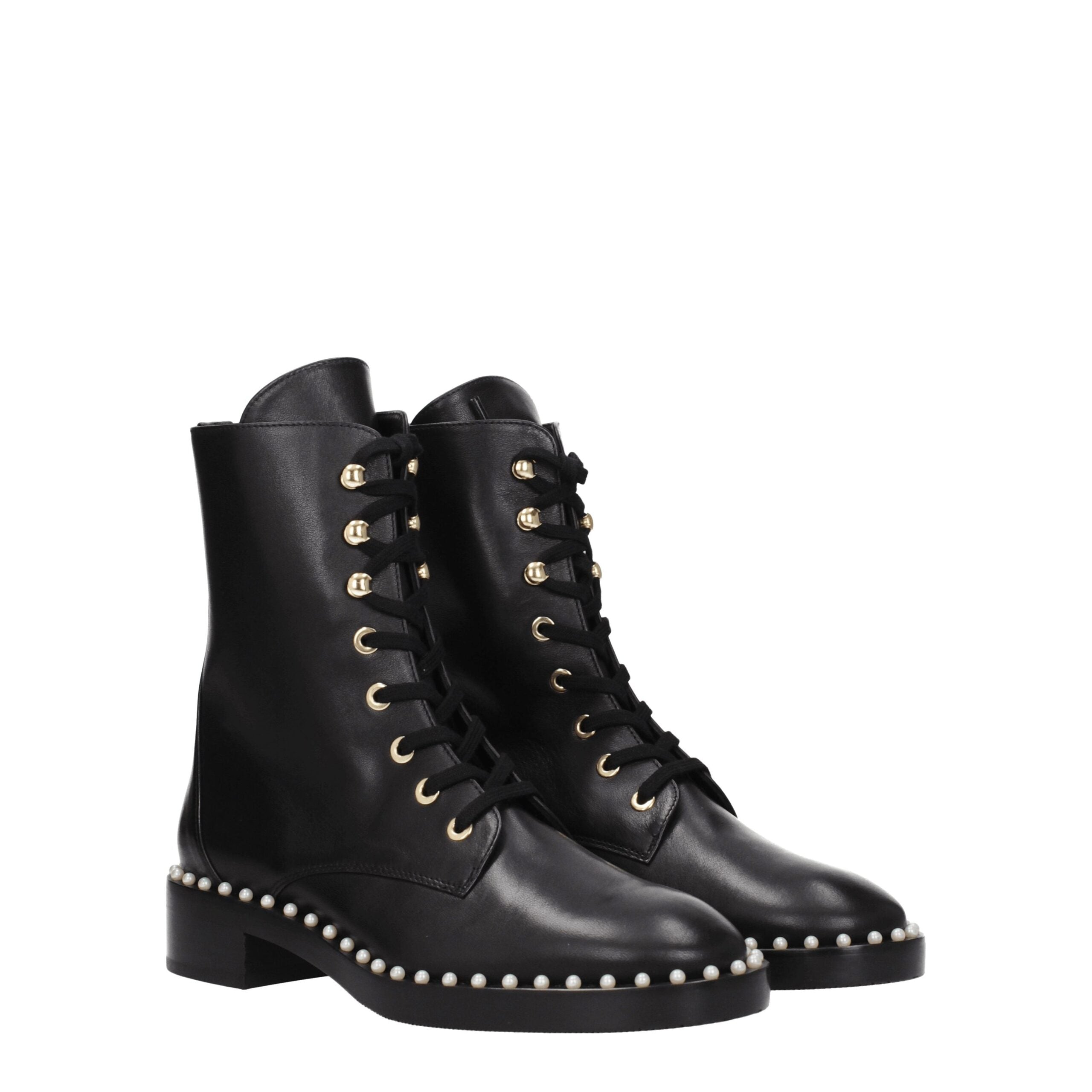Stuart Weitzman Black Leather Ankle Boots LUNESCAPE