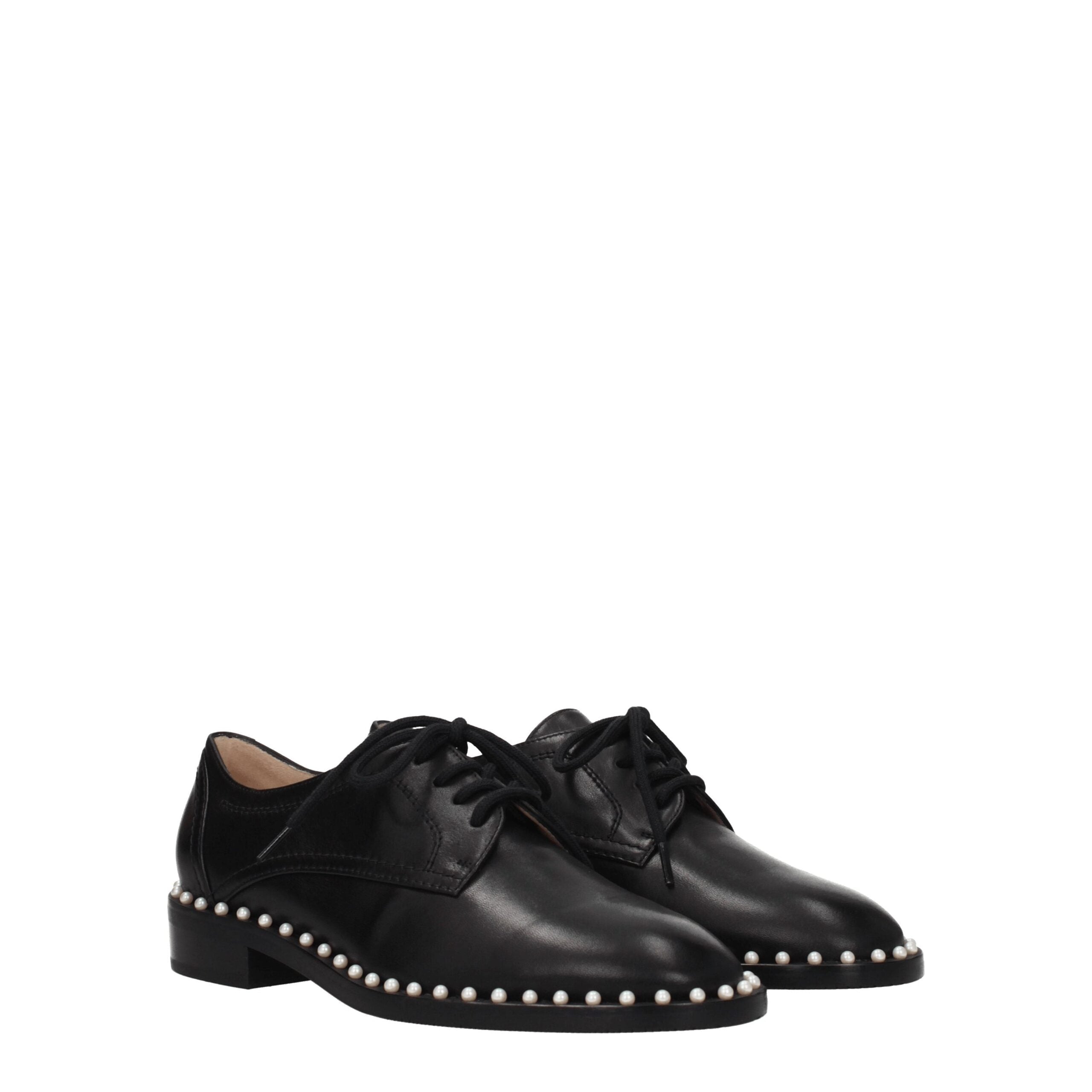 Stuart Weitzman Black Leather Oxfords And Derbies LUNESCAPE